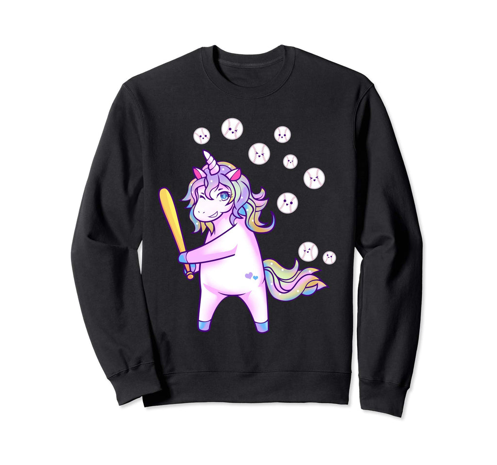 Unicorn Playing Baseball Sweatshirt - Streetwear Style Men Women - T-Shirt, Sweatshirt, Hoodie