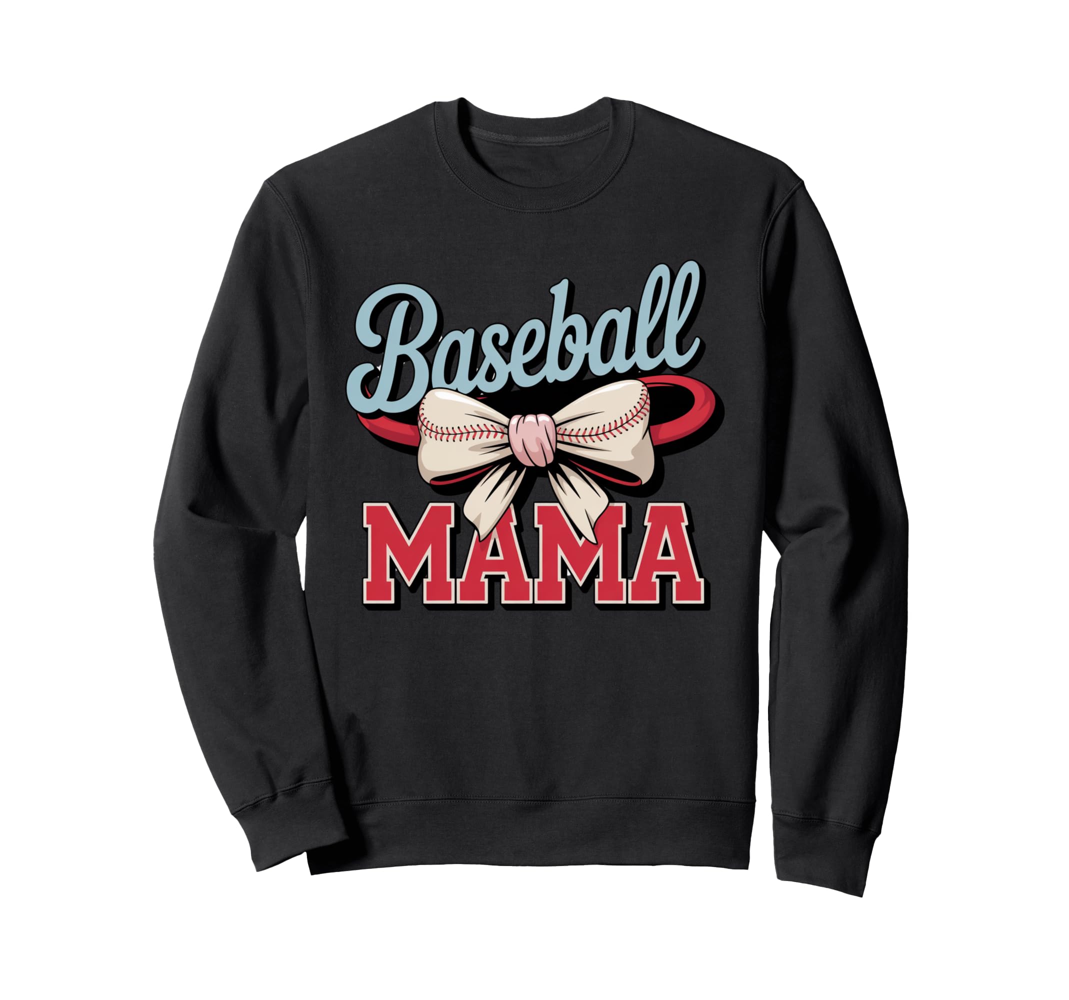Coquette Bow American Baseball Mom Sweatshirt - Custom Art Print Unisex - T-Shirt, Sweatshirt, Hoodie