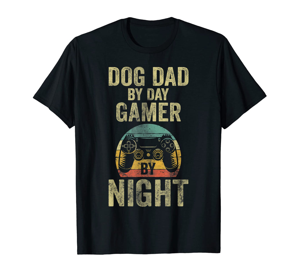 Funny Video Gamer Dog Dad Day Gamer Night T-Shirt - Novelty Apparel Unisex - T-Shirt, Sweatshirt, Hoodie
