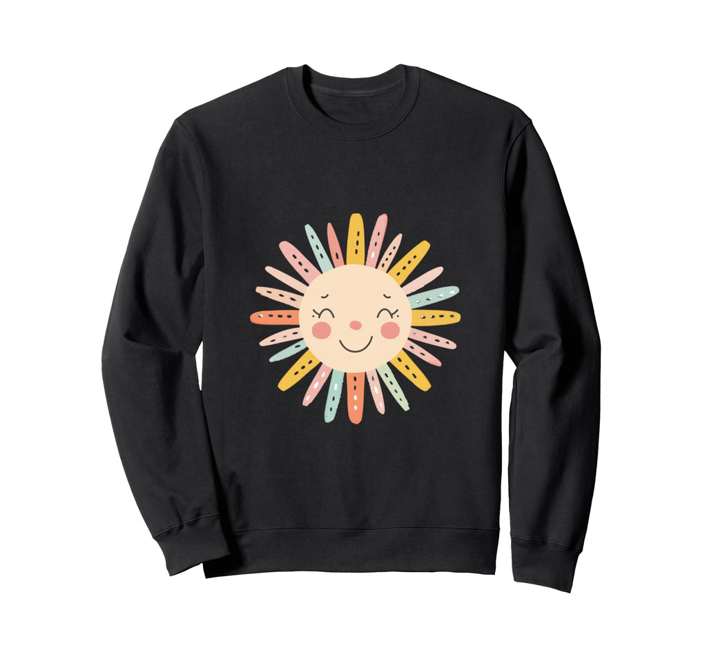 Sun 70S Rainbow Art Boho Boho Sun Sweatshirt - Novelty Apparel for Adults - T-Shirt, Sweatshirt, Hoodie