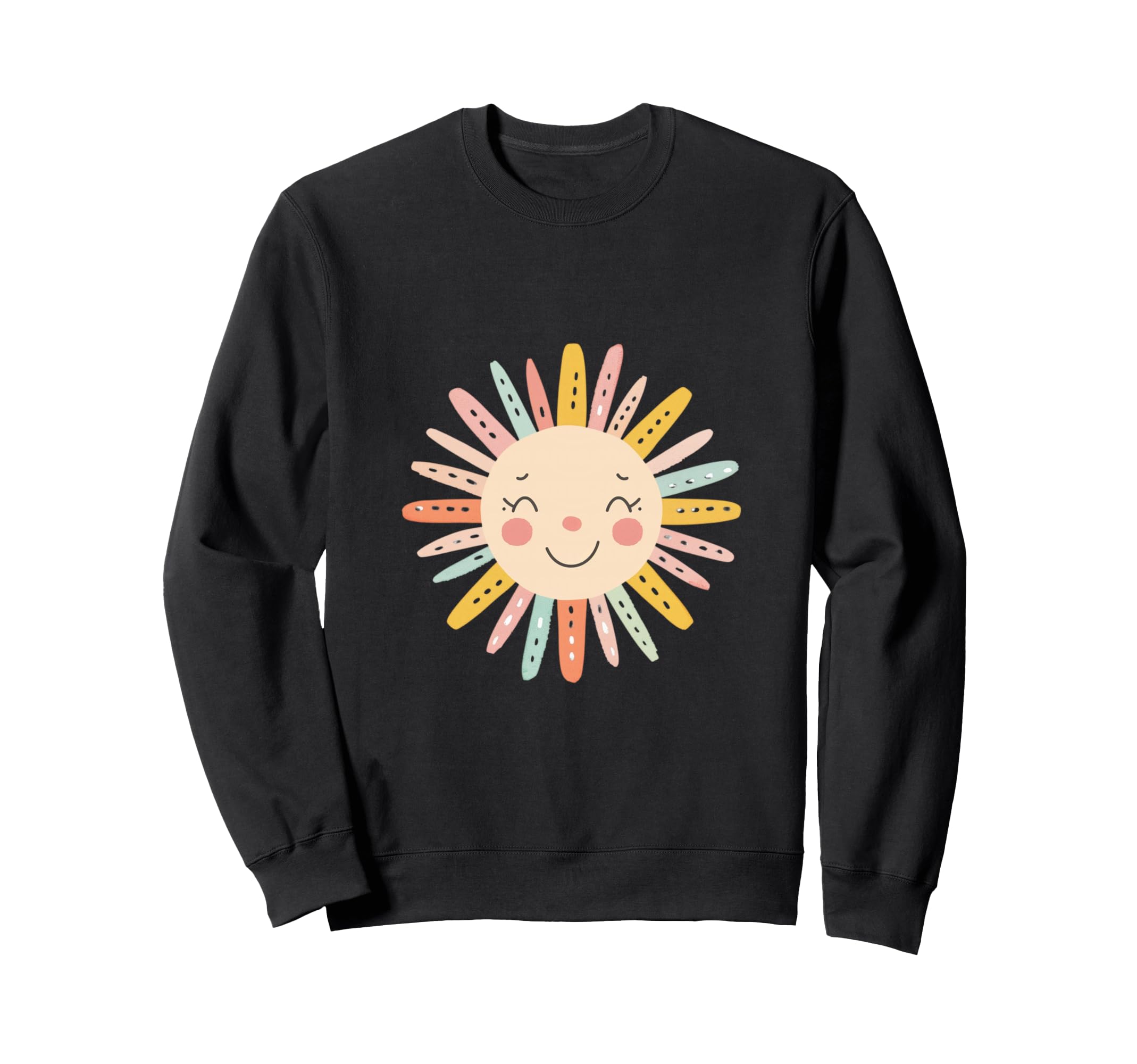 Sun 70S Rainbow Art Boho Boho Sun Sweatshirt - Novelty Apparel for Adults - T-Shirt, Sweatshirt, Hoodie