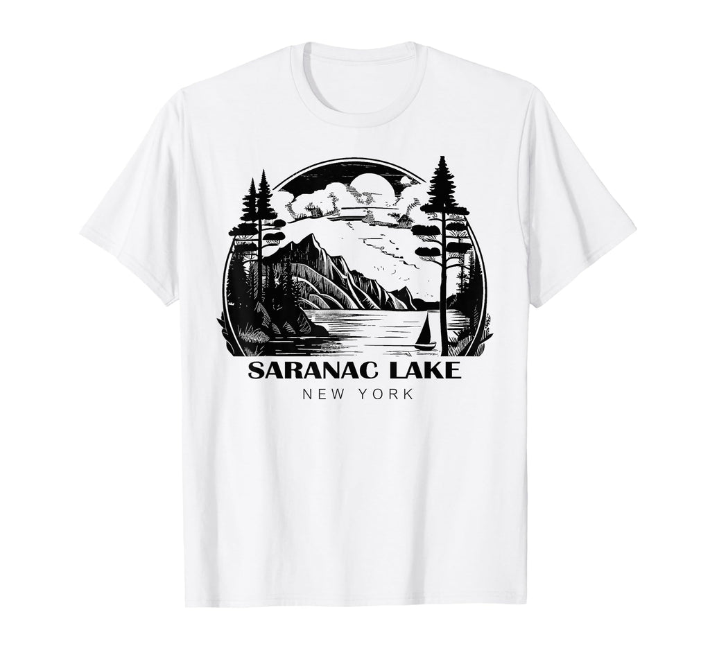 Saranac Lake New York T-Shirt - Trendy Graphic for Adults - T-Shirt, Sweatshirt, Hoodie