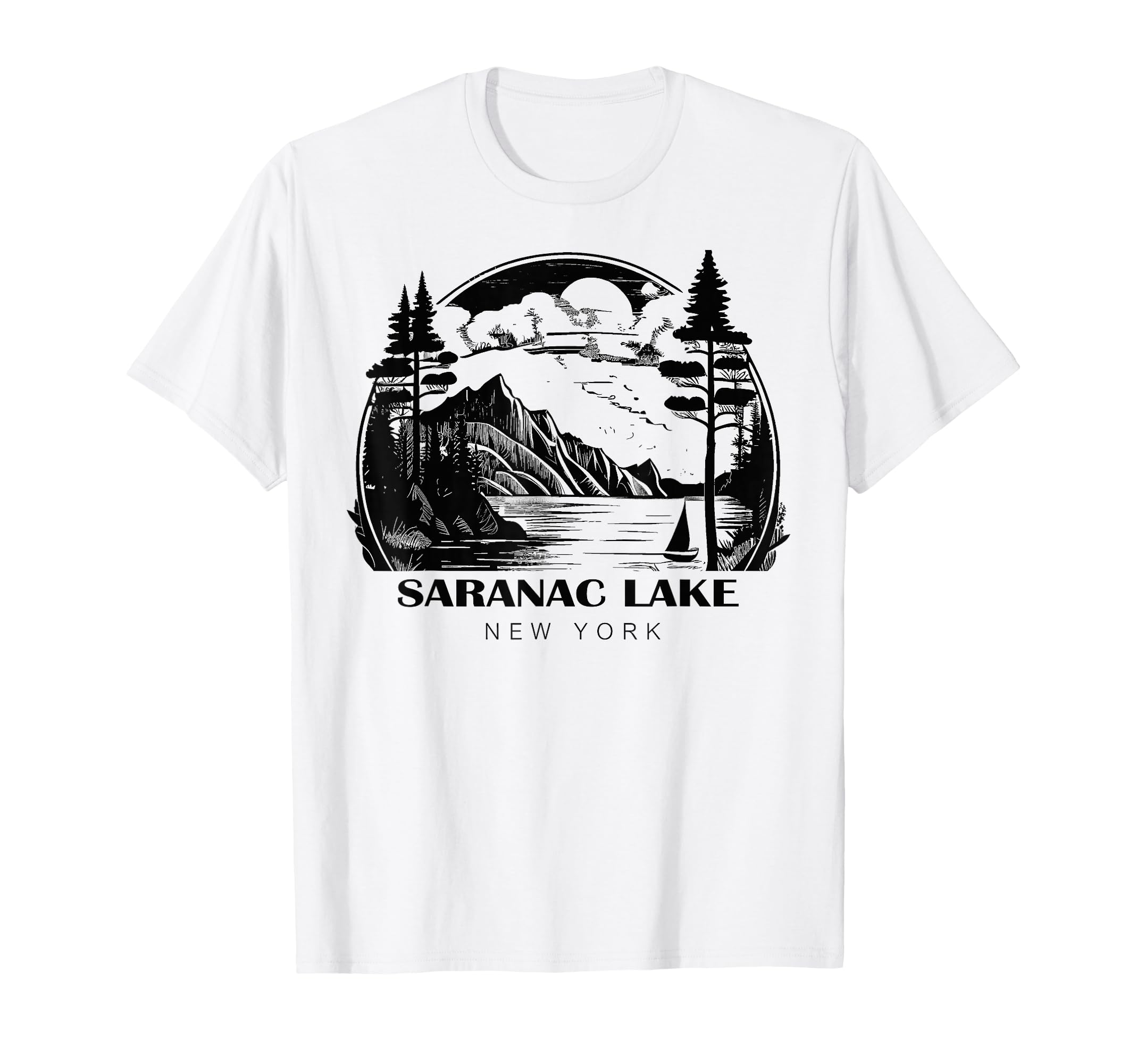 Saranac Lake New York T-Shirt - Trendy Graphic for Adults - T-Shirt, Sweatshirt, Hoodie