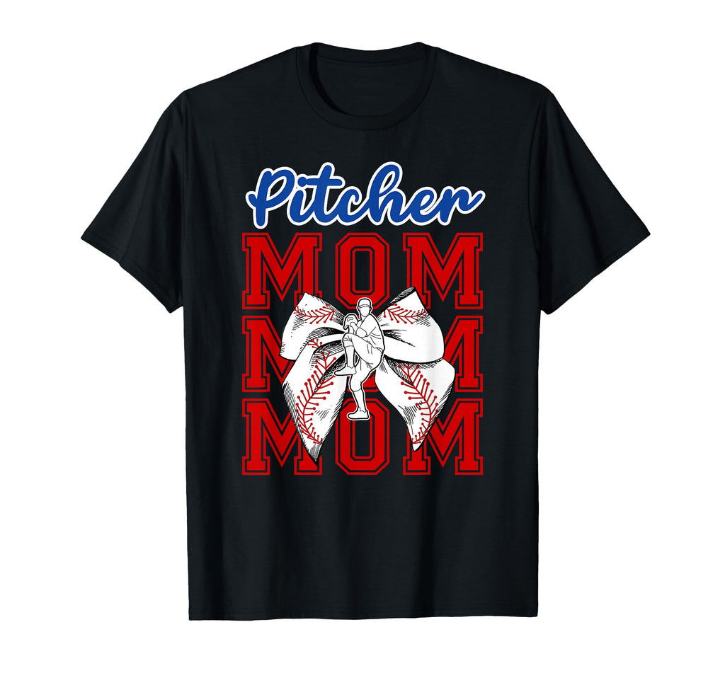 Baseball Pitcher Mom Coquette T-Shirt - Casual Everyday Wear Unisex - T-Shirt, Sweatshirt, Hoodie