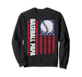 Baseball Papa Usa Flag Coach Sweatshirt - Novelty Apparel Men Women - T-Shirt, Sweatshirt, Hoodie