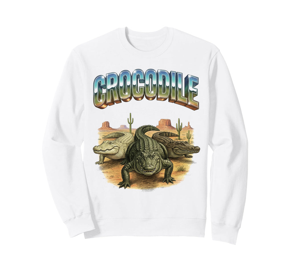 Crocodile 70S 90S Crocodile Sweatshirt - Custom Art Print for Adults - T-Shirt, Sweatshirt, Hoodie