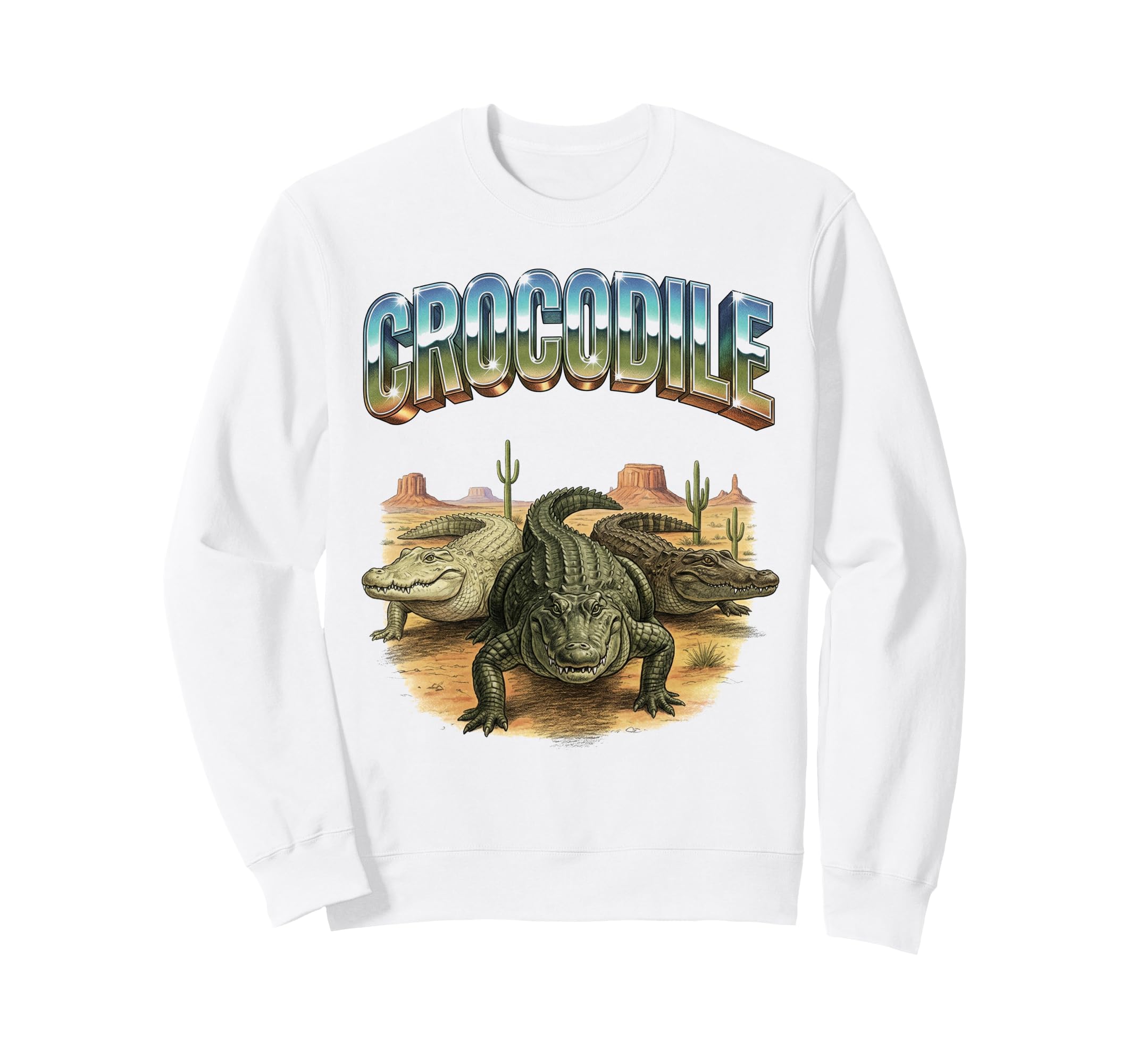 Crocodile 70S 90S Crocodile Sweatshirt - Custom Art Print for Adults - T-Shirt, Sweatshirt, Hoodie