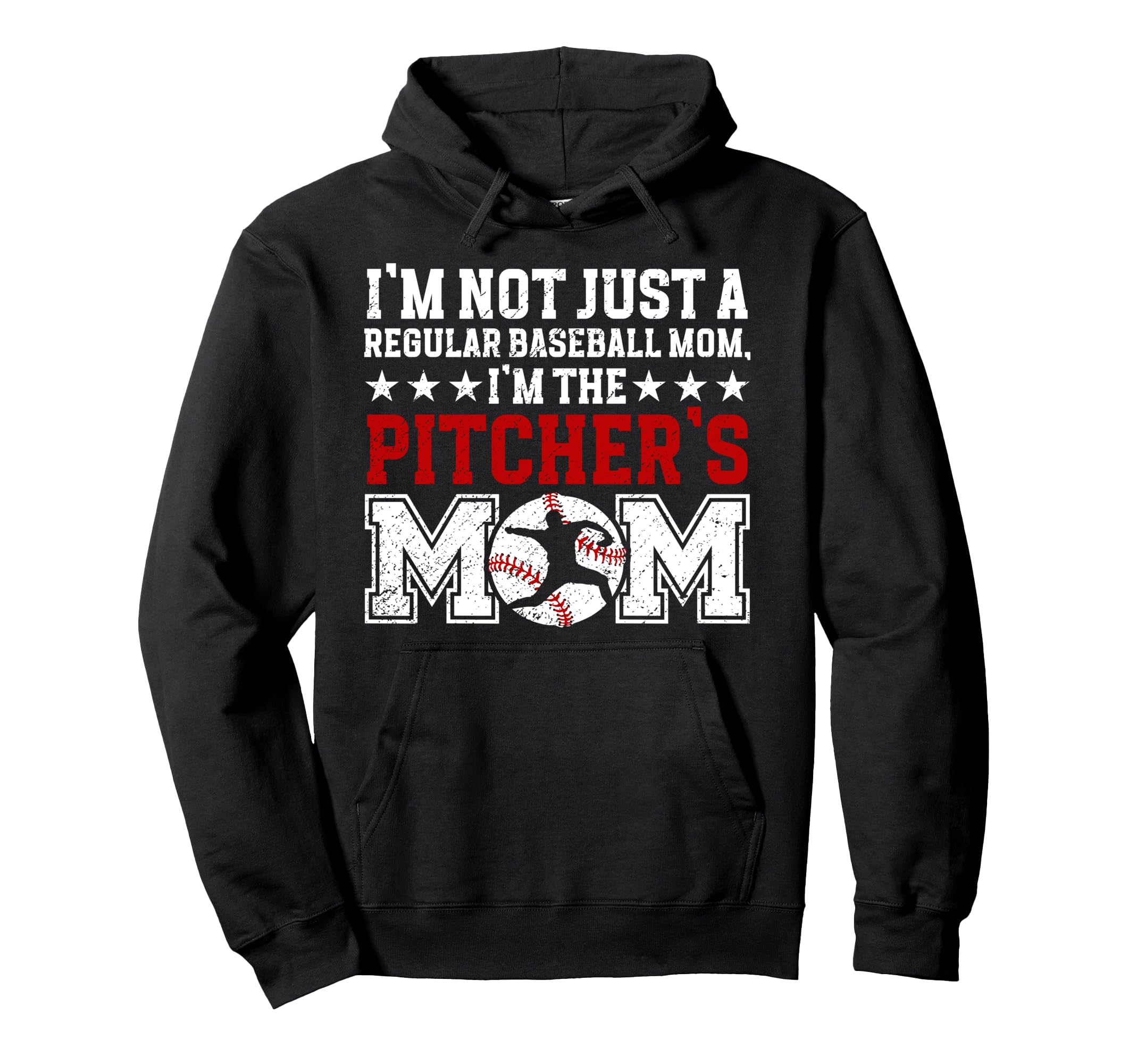 Im Baseball Pitcher Mom Baseball Hoodie - Minimalist Print for Adults - T-Shirt, Sweatshirt, Hoodie