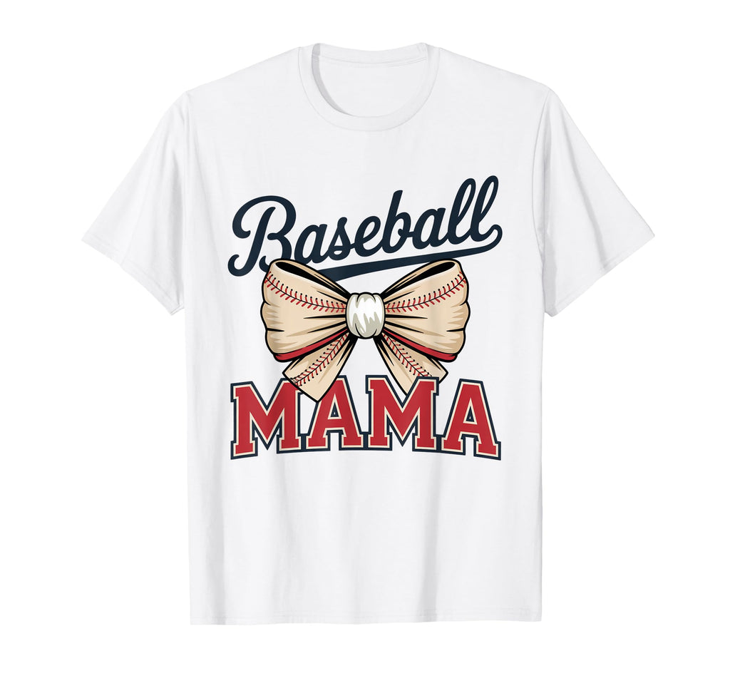 Coquette Bow American Baseball Mom Mama T-Shirt - Trendy Graphic Unisex - T-Shirt, Sweatshirt, Hoodie