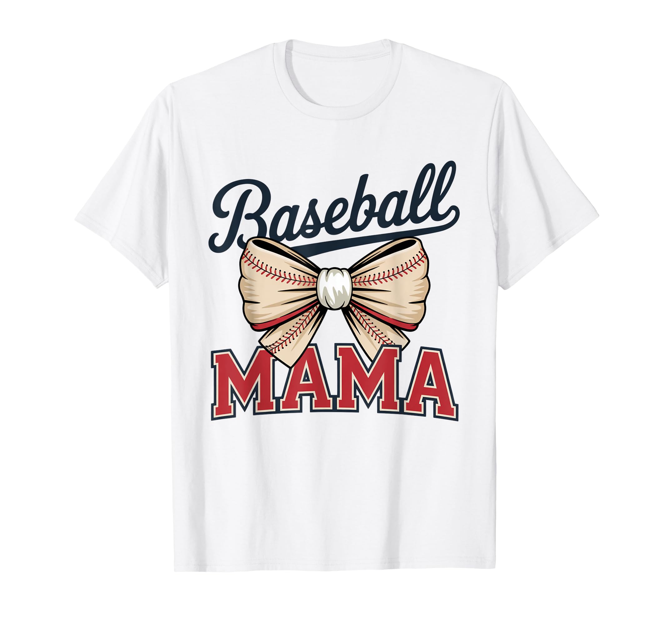 Coquette Bow American Baseball Mom Mama T-Shirt - Trendy Graphic Unisex - T-Shirt, Sweatshirt, Hoodie
