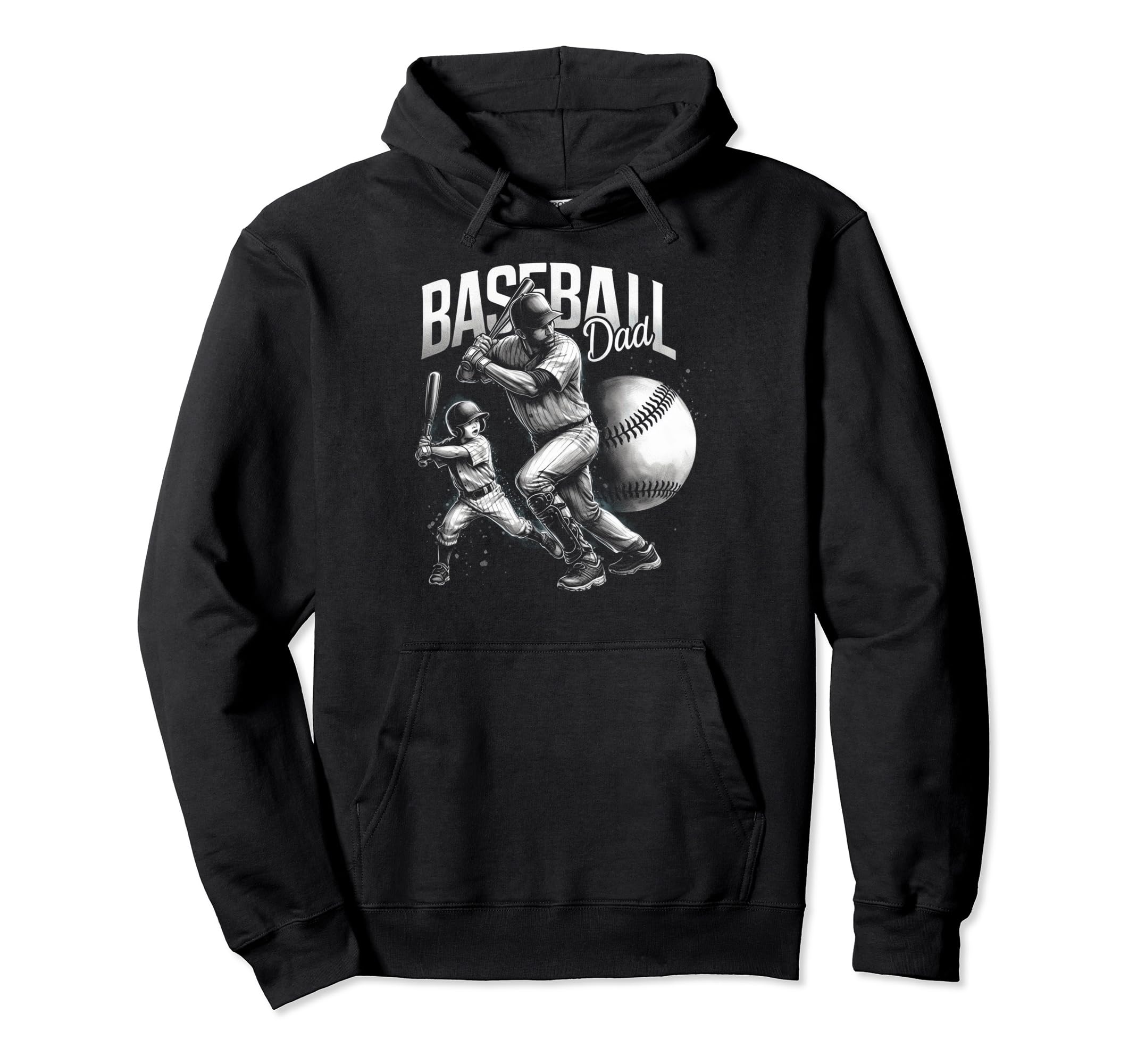 Baseball Dad Fathers Day Hoodie - Fun Novelty Design Men Women - T-Shirt, Sweatshirt, Hoodie