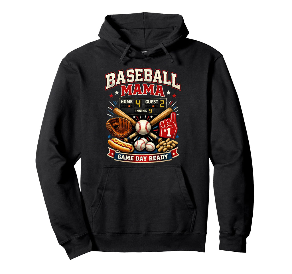 Baseball Mama Season Start Patriotic Hoodie - Fun Novelty Design Unisex - T-Shirt, Sweatshirt, Hoodie