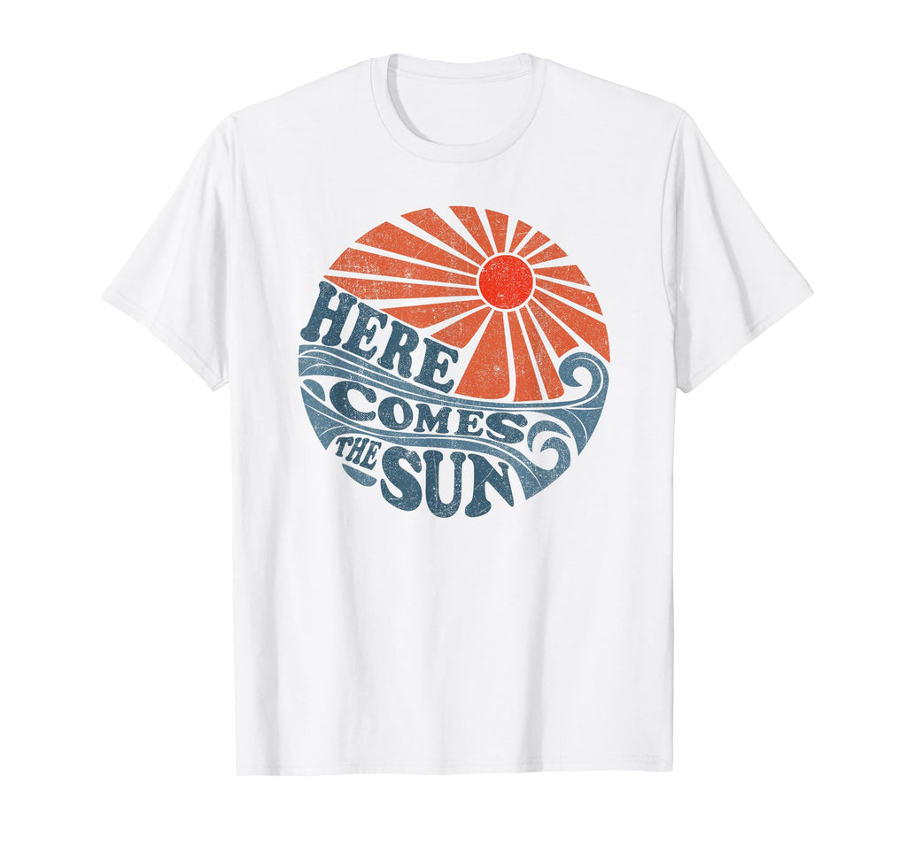 Here Comes Sun 70S Beach Vacation T-Shirt - Novelty Apparel Men Women - T-Shirt, Sweatshirt, Hoodie