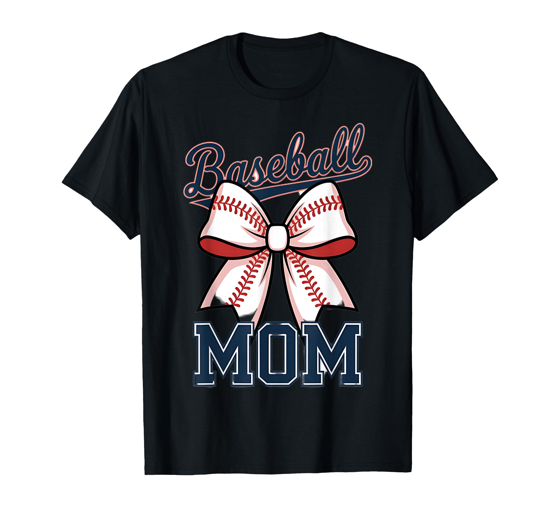 Baseball Mom Coquette Bow T-Shirt - Graphic Print for Adults - T-Shirt, Sweatshirt, Hoodie