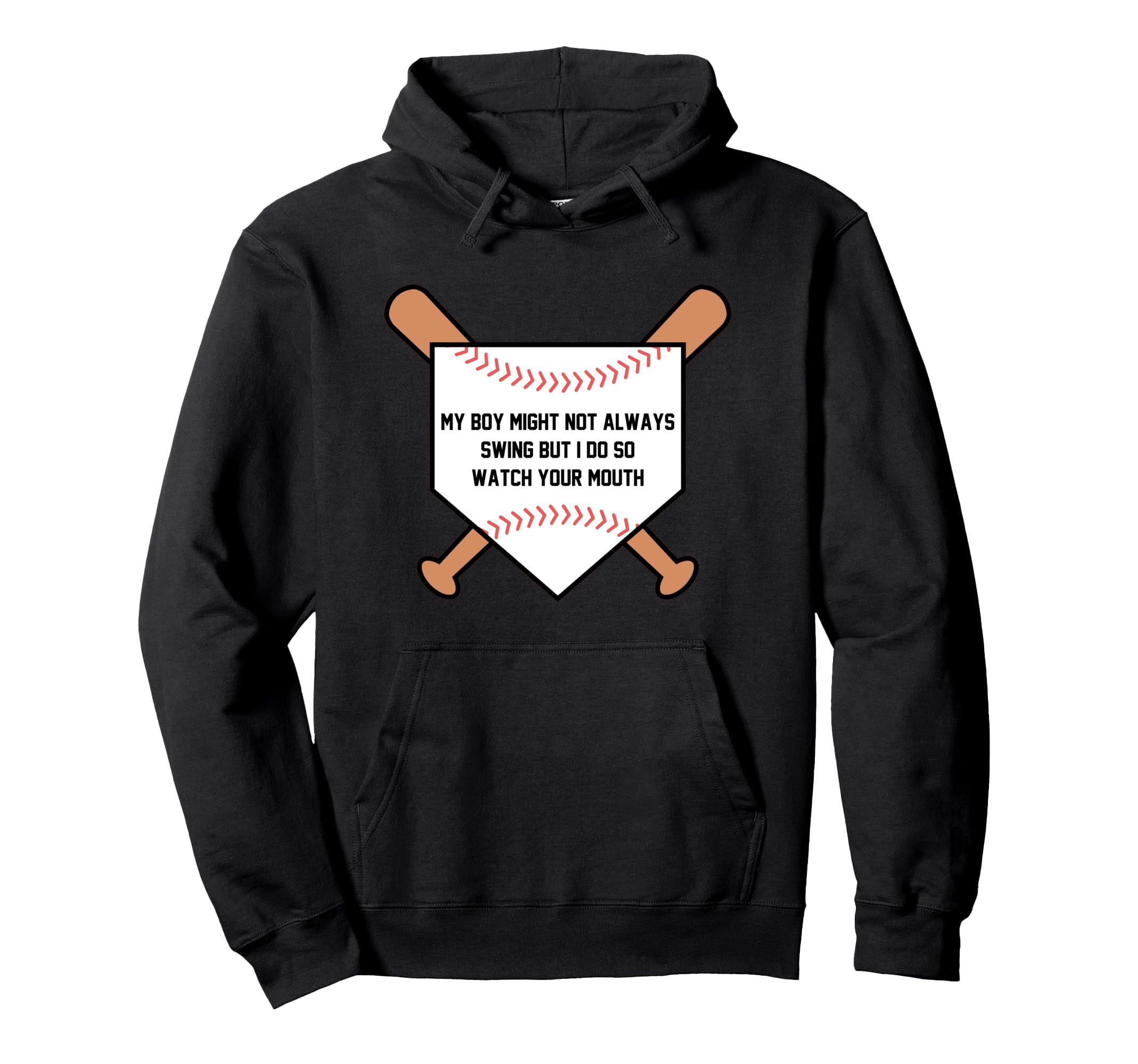 My Might Not Always Swing Funny Baseball Hoodie - Minimalist Print Unisex - T-Shirt, Sweatshirt, Hoodie