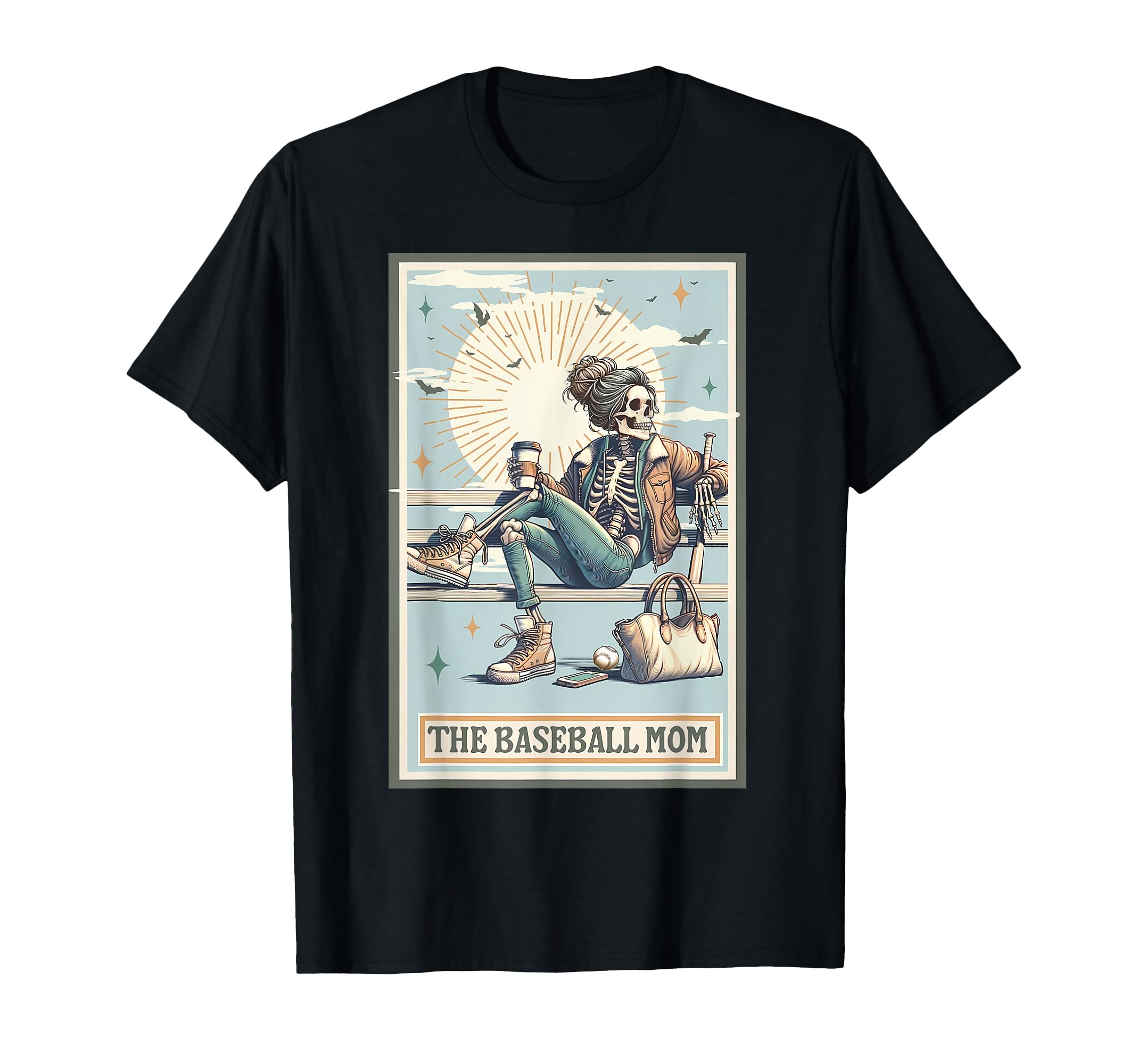Baseball Mom Skeleton Tarot Baseball T-Shirt - Fun Novelty Design Unisex - T-Shirt, Sweatshirt, Hoodie