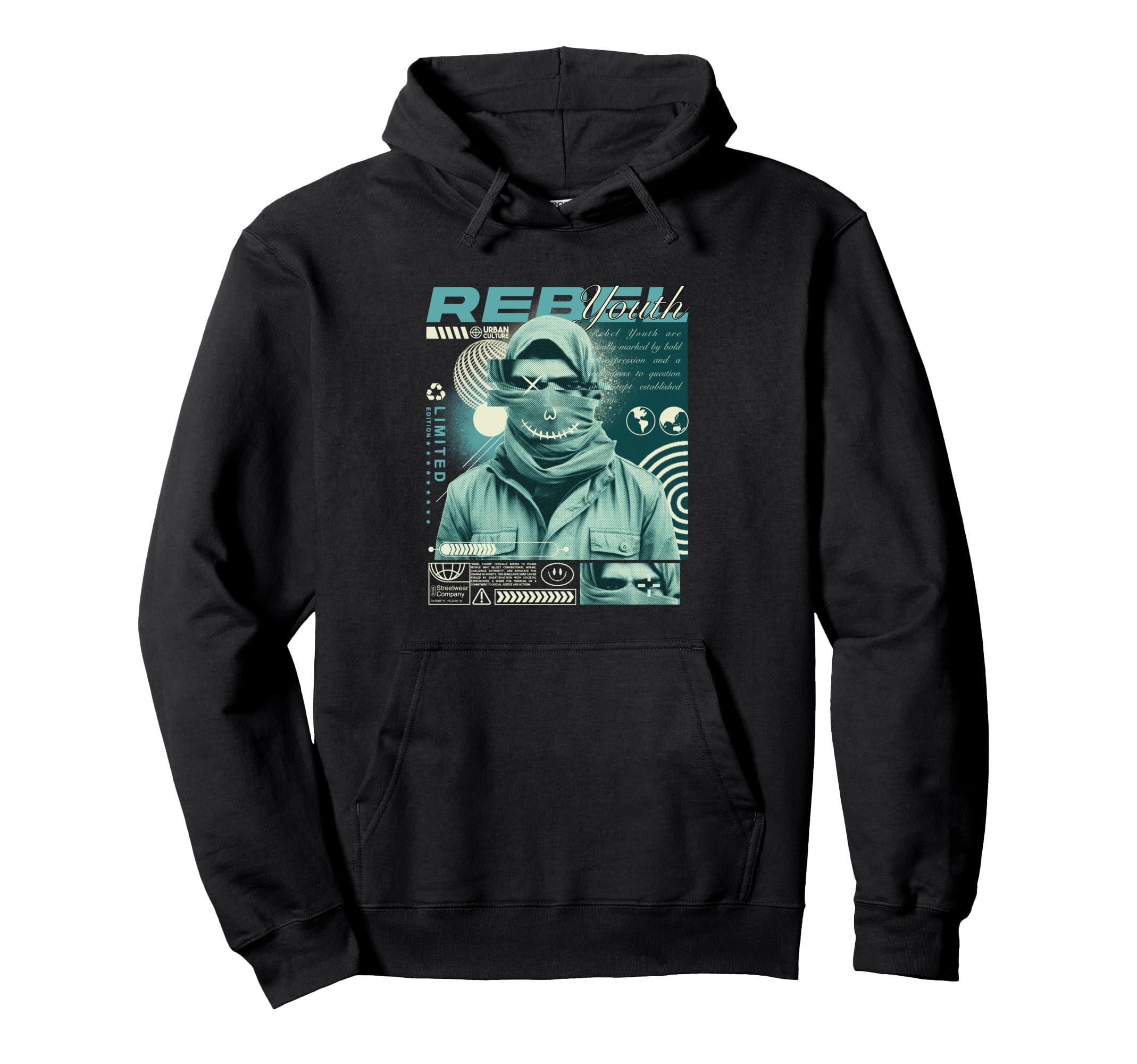 Y2K Rebel Bold Urban Graffiti Hoodie - Casual Everyday Wear for Adults - T-Shirt, Sweatshirt, Hoodie