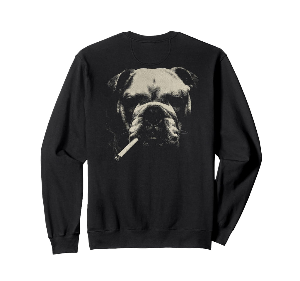 English Bulldog Smoking Cigarette Sweatshirt - Custom Art Print Unisex - T-Shirt, Sweatshirt, Hoodie