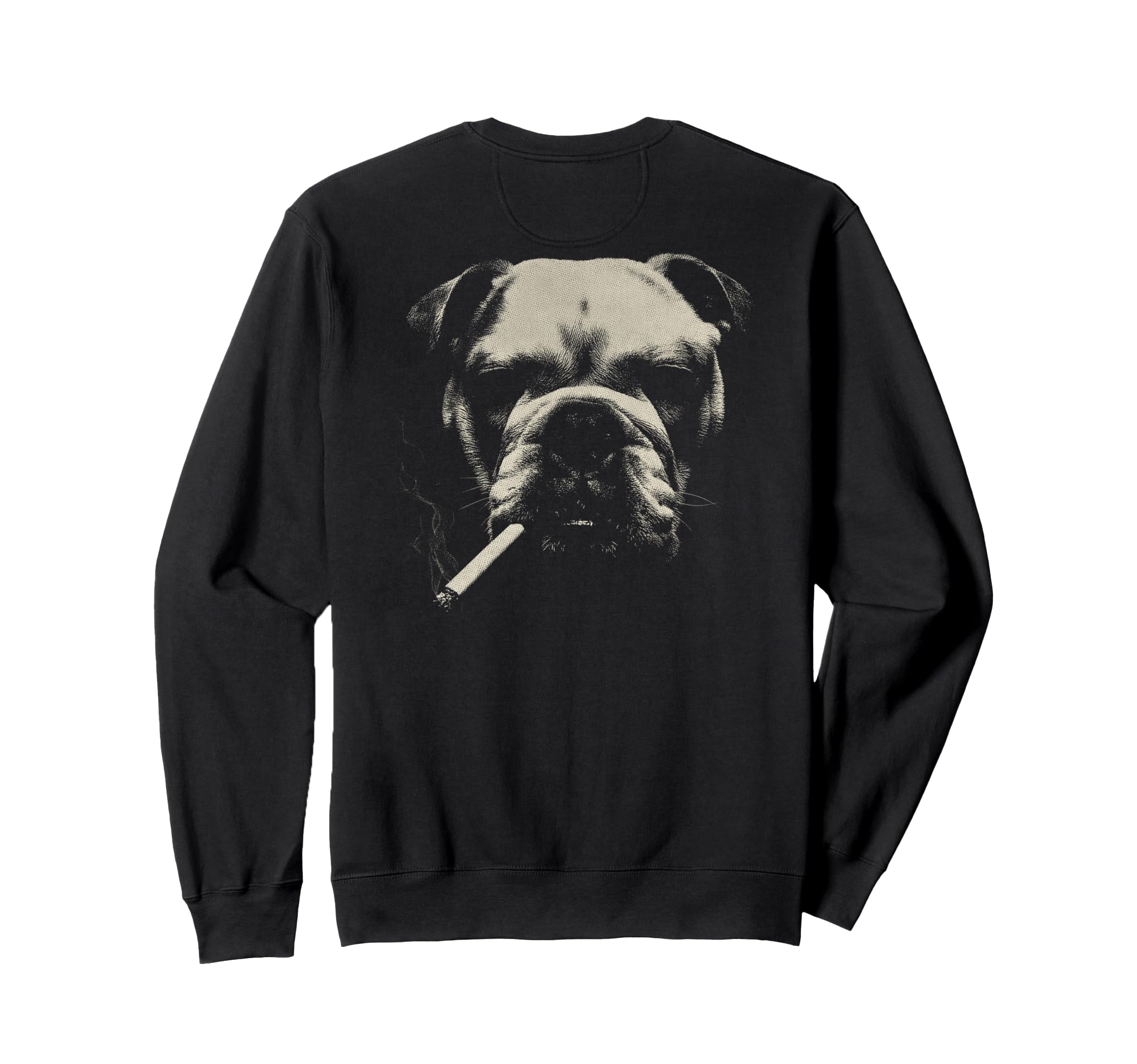 English Bulldog Smoking Cigarette Sweatshirt - Custom Art Print Unisex - T-Shirt, Sweatshirt, Hoodie