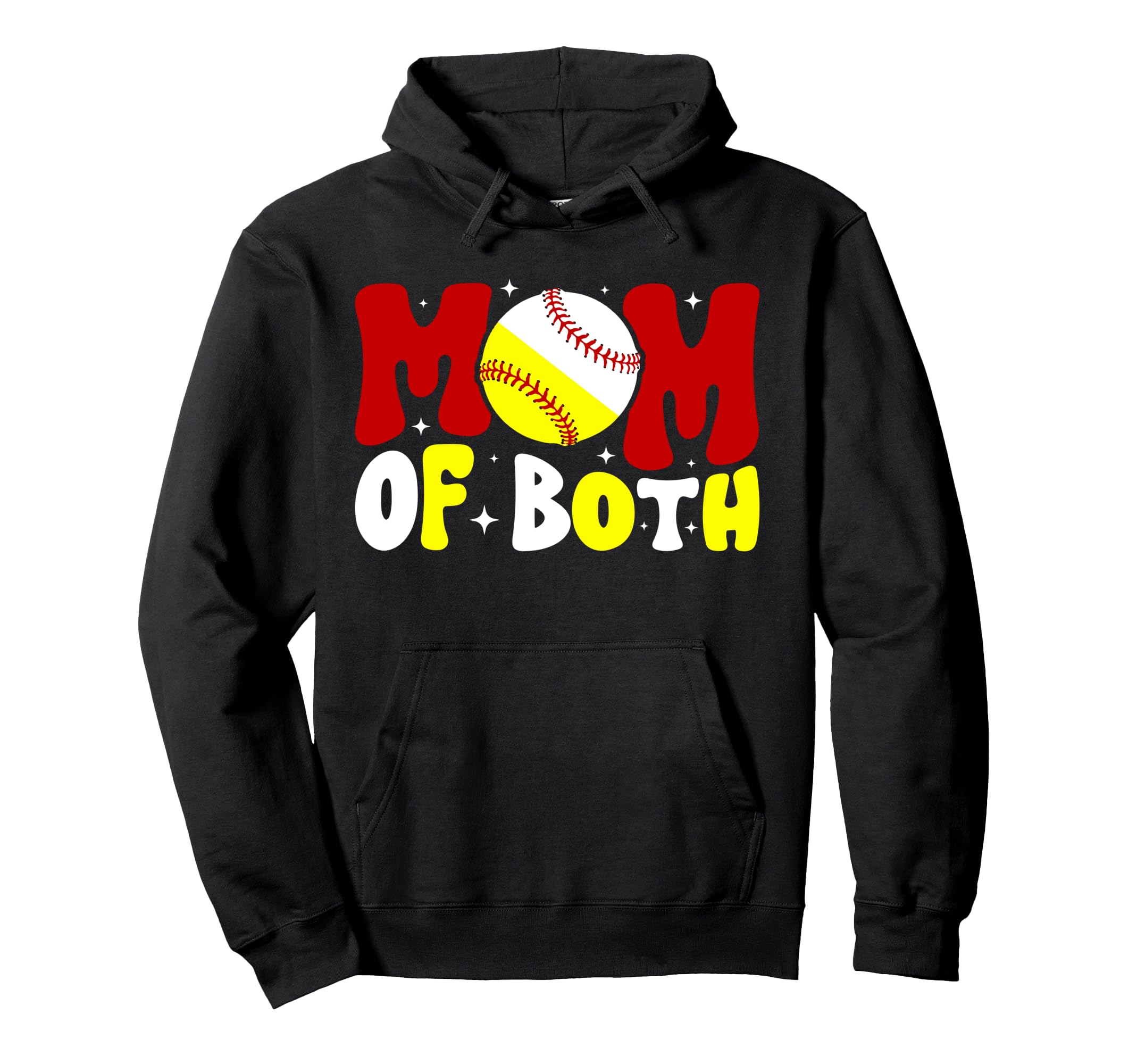 Mom Both Groovy Baseball Softball Mom Hoodie - Streetwear Style Men Women - T-Shirt, Sweatshirt, Hoodie