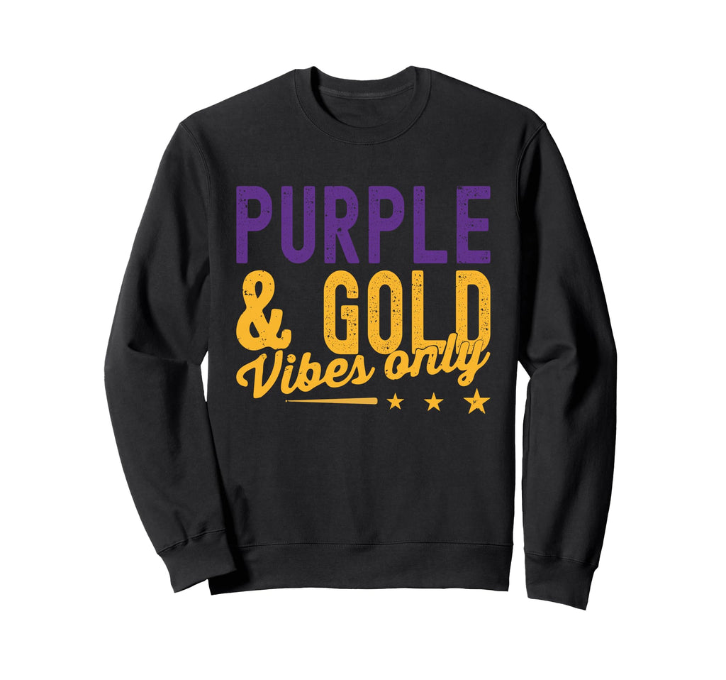 Purple And Gold Vibes Only Game Sweatshirt - Minimalist Print for Adults - T-Shirt, Sweatshirt, Hoodie