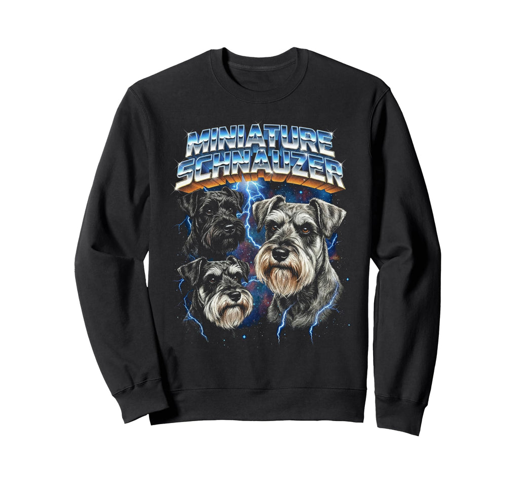 Miniature Schnauzer 80S Dog Sweatshirt - Casual Everyday Wear for Adults - T-Shirt, Sweatshirt, Hoodie
