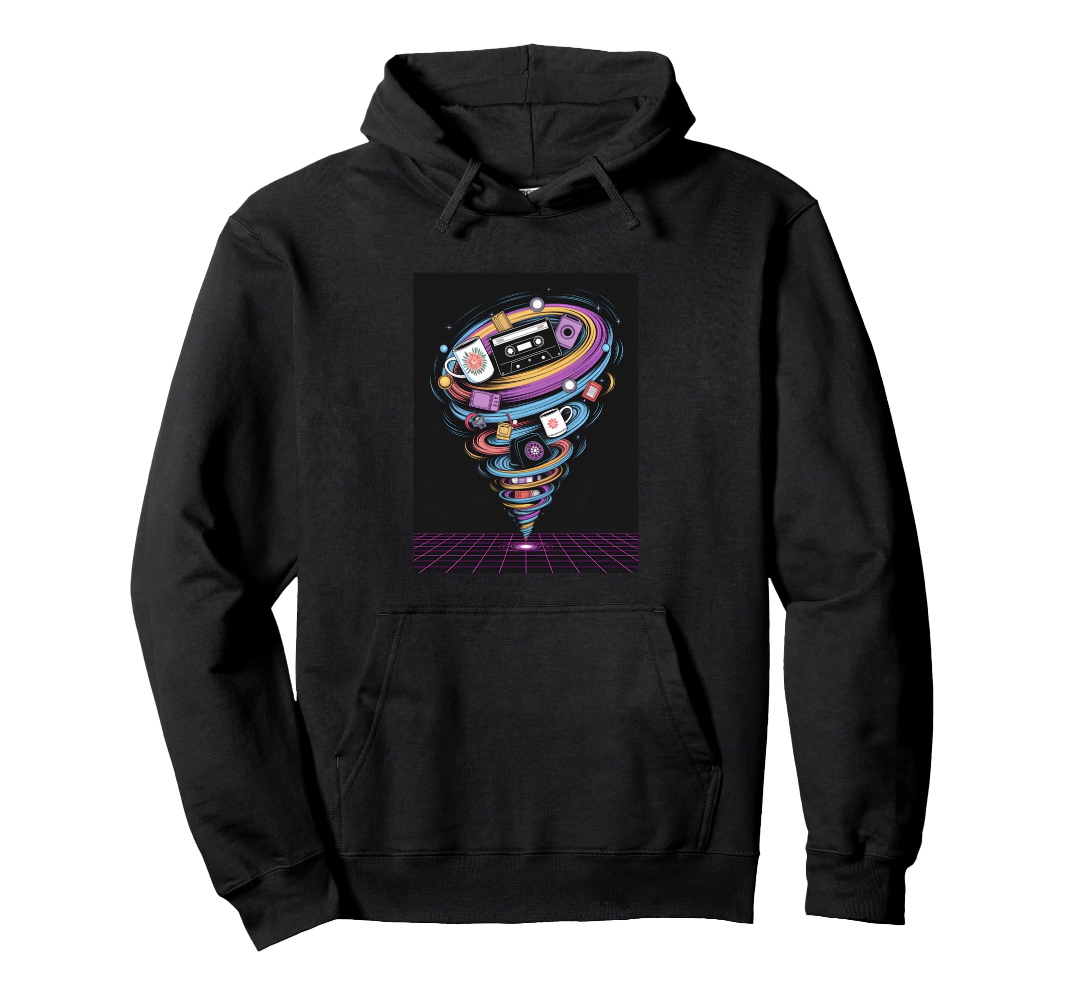 Tape Vortex Surreal 80S Vaporwave Hoodie - Unique Graphic Men Women - T-Shirt, Sweatshirt, Hoodie