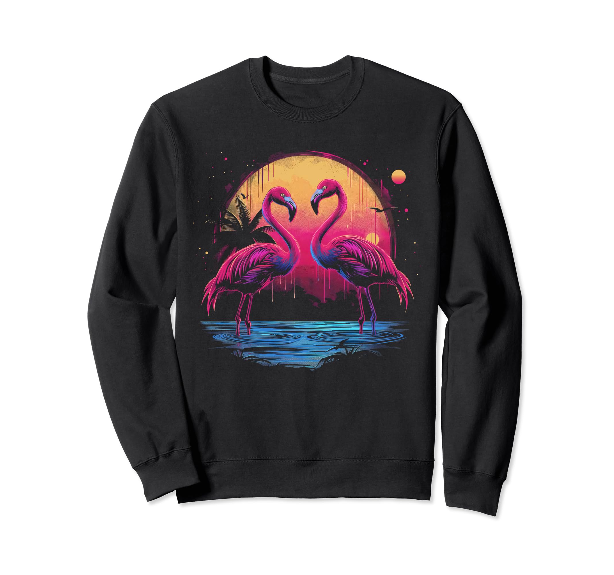 Flamingo Vaporwave Aesthetic Sweatshirt - Aesthetic Graphic Unisex - T-Shirt, Sweatshirt, Hoodie