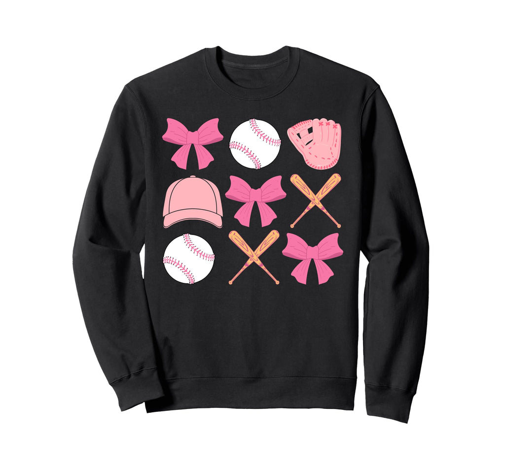 Baseball Mom Coquette Mothers Day Sweatshirt - Novelty Apparel for Adults - T-Shirt, Sweatshirt, Hoodie