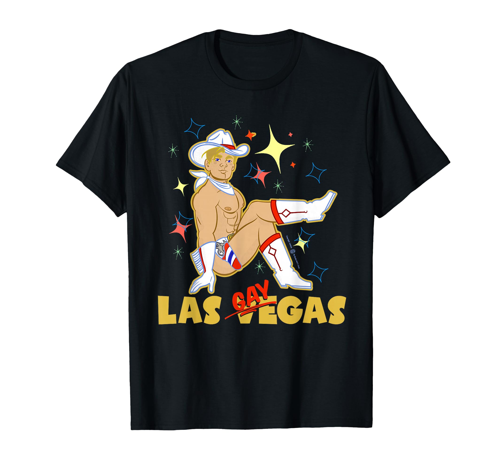 Vegas Cowboy Showboy Art T-Shirt - Novelty Apparel Unisex - T-Shirt, Sweatshirt, Hoodie