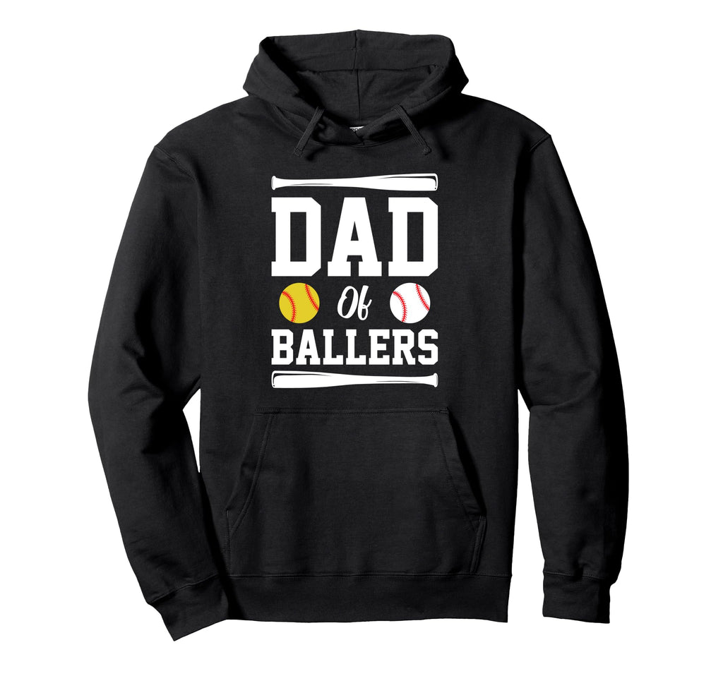 Dad Ballers Fathers Day Gift Softball Hoodie - Trendy Graphic Men Women - T-Shirt, Sweatshirt, Hoodie