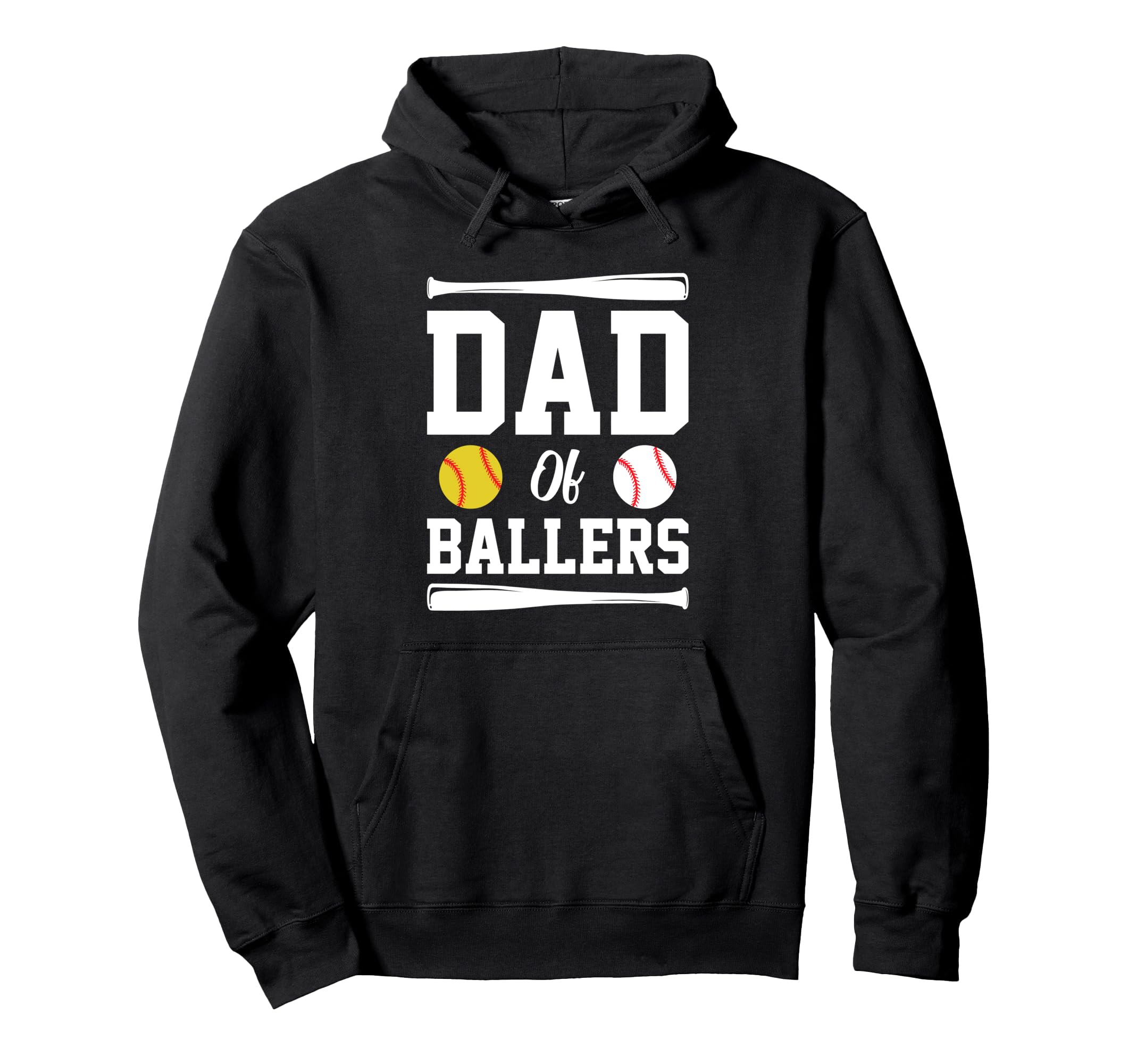 Dad Ballers Fathers Day Gift Softball Hoodie - Trendy Graphic Men Women - T-Shirt, Sweatshirt, Hoodie