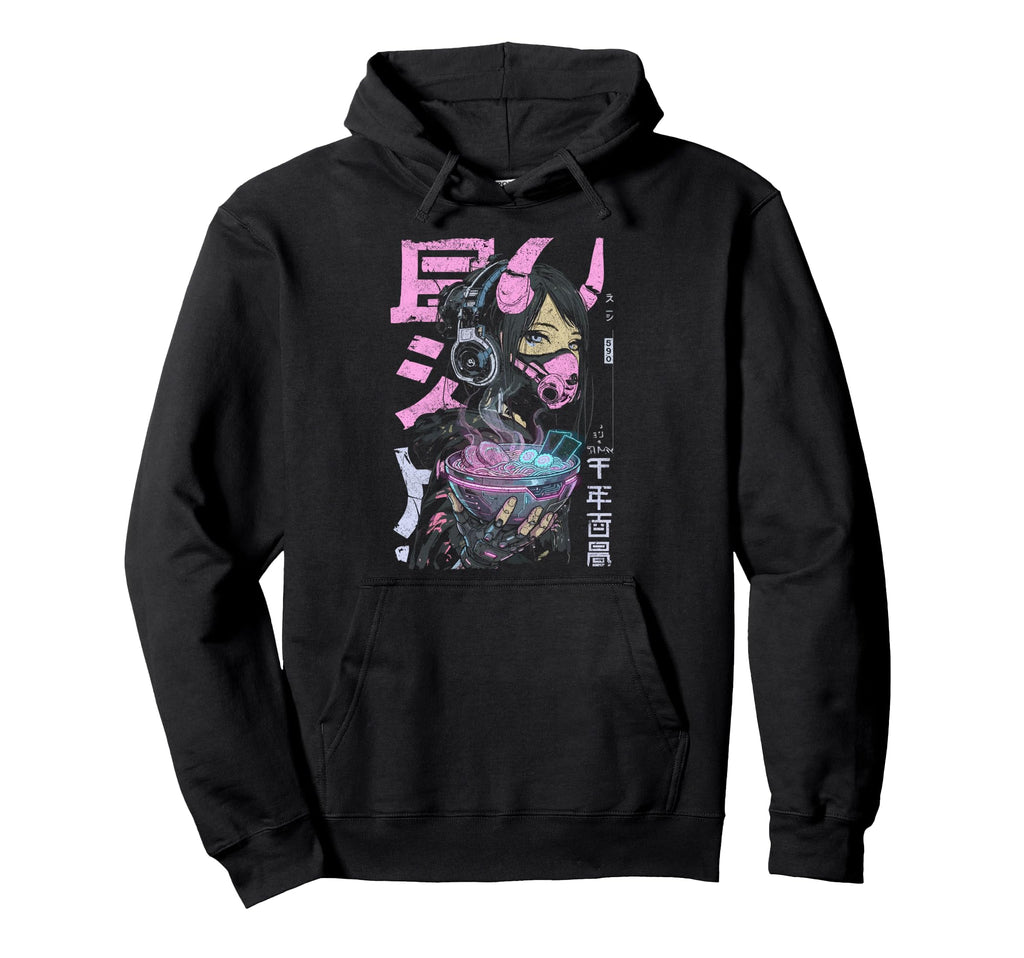 Japanese Streetwear Anime Ramen Hoodie - Fun Novelty Design for Adults - T-Shirt, Sweatshirt, Hoodie