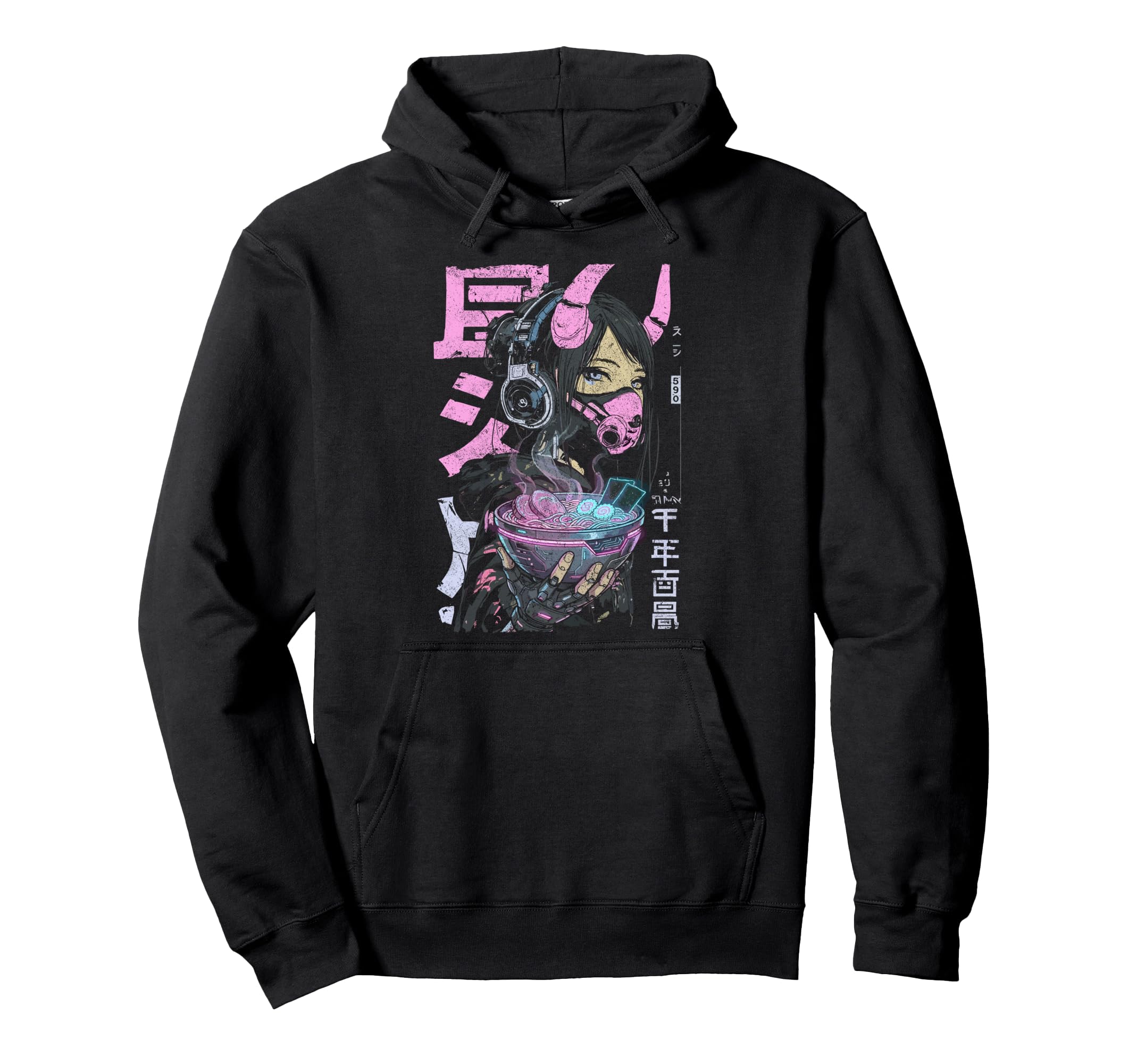 Japanese Streetwear Anime Ramen Hoodie - Fun Novelty Design for Adults - T-Shirt, Sweatshirt, Hoodie