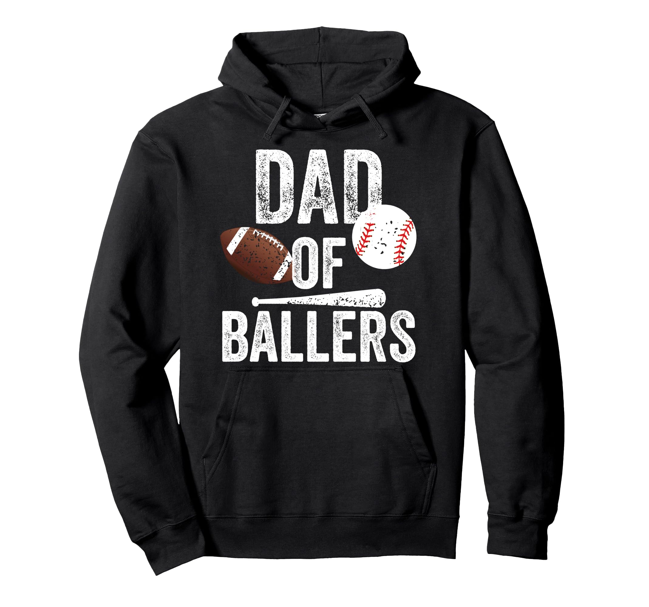 Dad Ballers Football And Baseball Hoodie - Casual Everyday Wear Men Women - T-Shirt, Sweatshirt, Hoodie