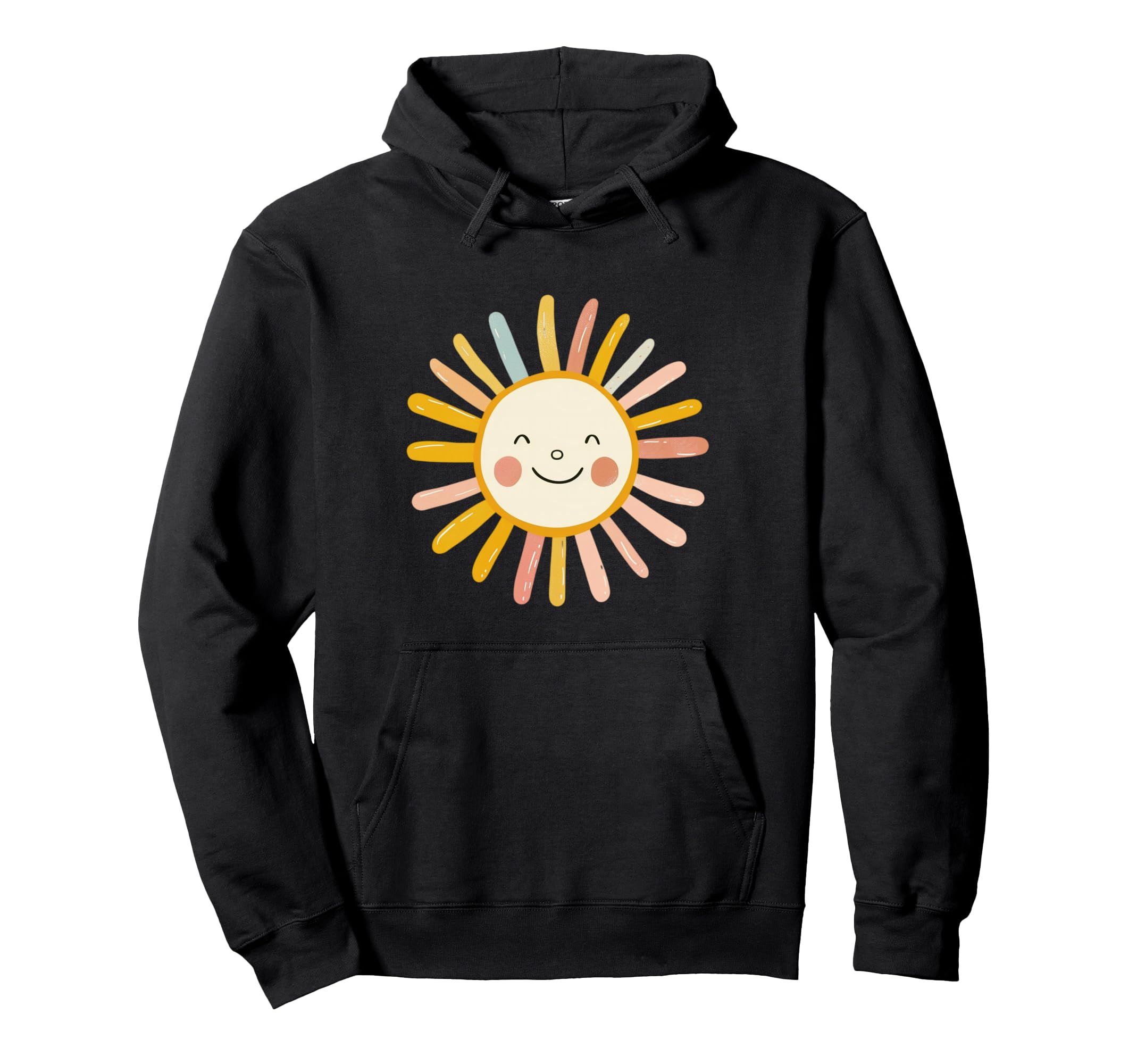 Sun 70S Rainbow Art Boho Boho Sun Hoodie - Trendy Graphic Men Women - T-Shirt, Sweatshirt, Hoodie