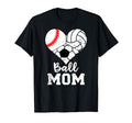 Ball Mom Funny Baseball Volleyball T-Shirt - Minimalist Print Men Women - T-Shirt, Sweatshirt, Hoodie