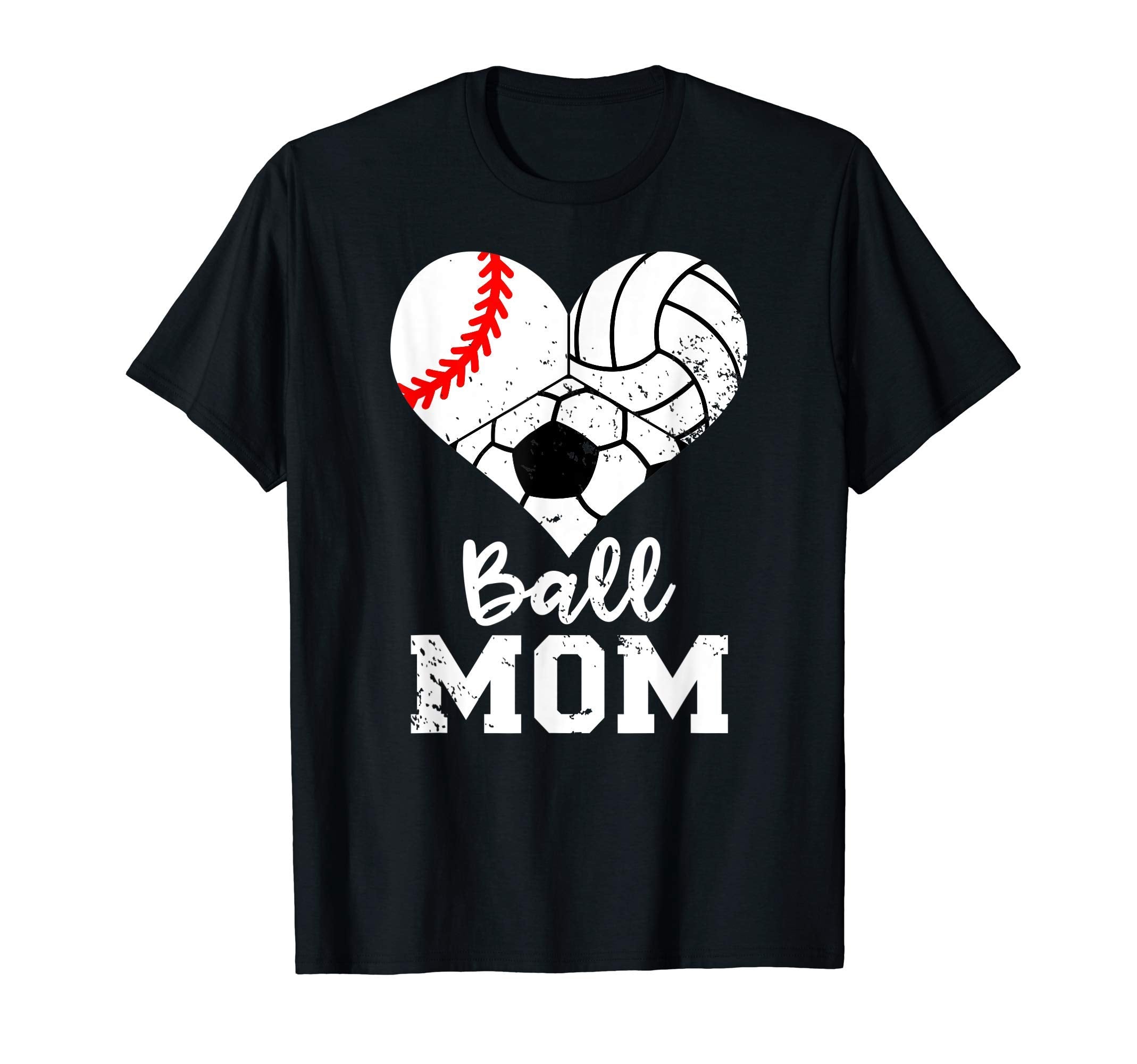 Ball Mom Funny Baseball Volleyball T-Shirt - Minimalist Print Men Women - T-Shirt, Sweatshirt, Hoodie