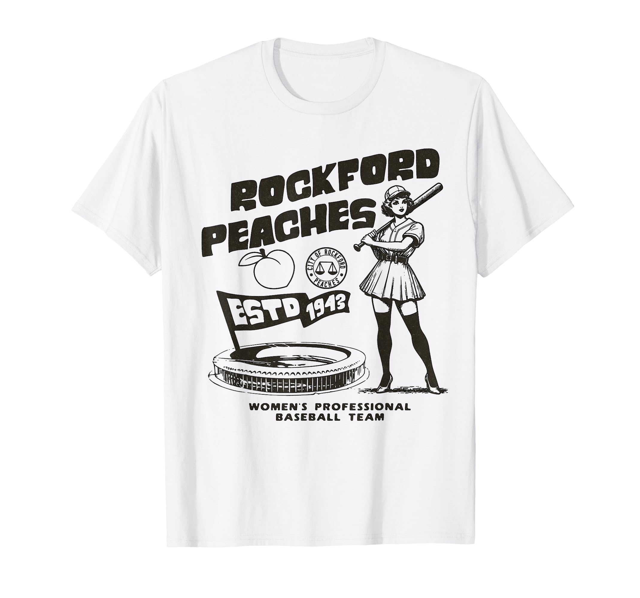 Rockford Peaches Womens Baseball Team T-Shirt - Aesthetic Graphic Unisex - T-Shirt, Sweatshirt, Hoodie