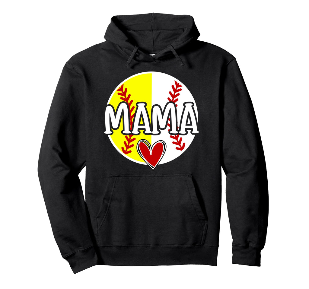 Baseball Softball Mama Proud Softball Hoodie - Unique Graphic for Adults - T-Shirt, Sweatshirt, Hoodie