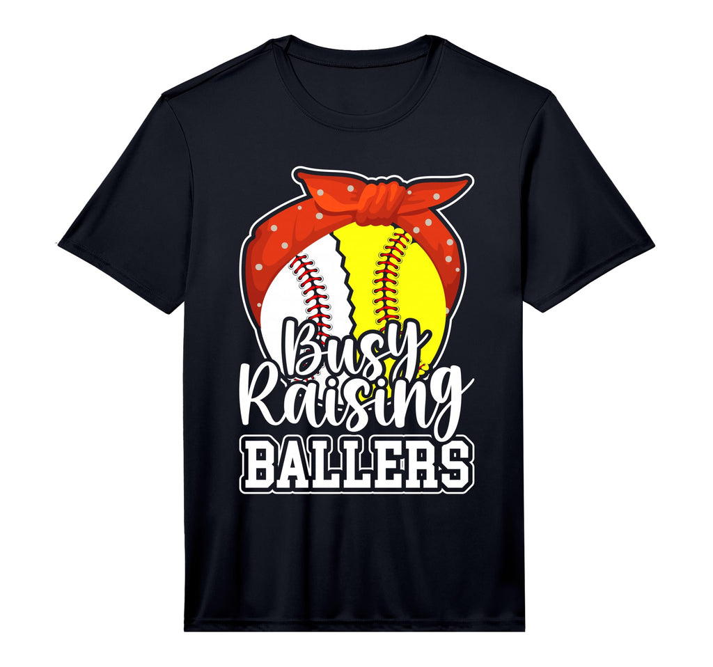 Busy Raising Ballers Softball T-Shirt - Fun Novelty Design Men Women - T-Shirt, Sweatshirt, Hoodie