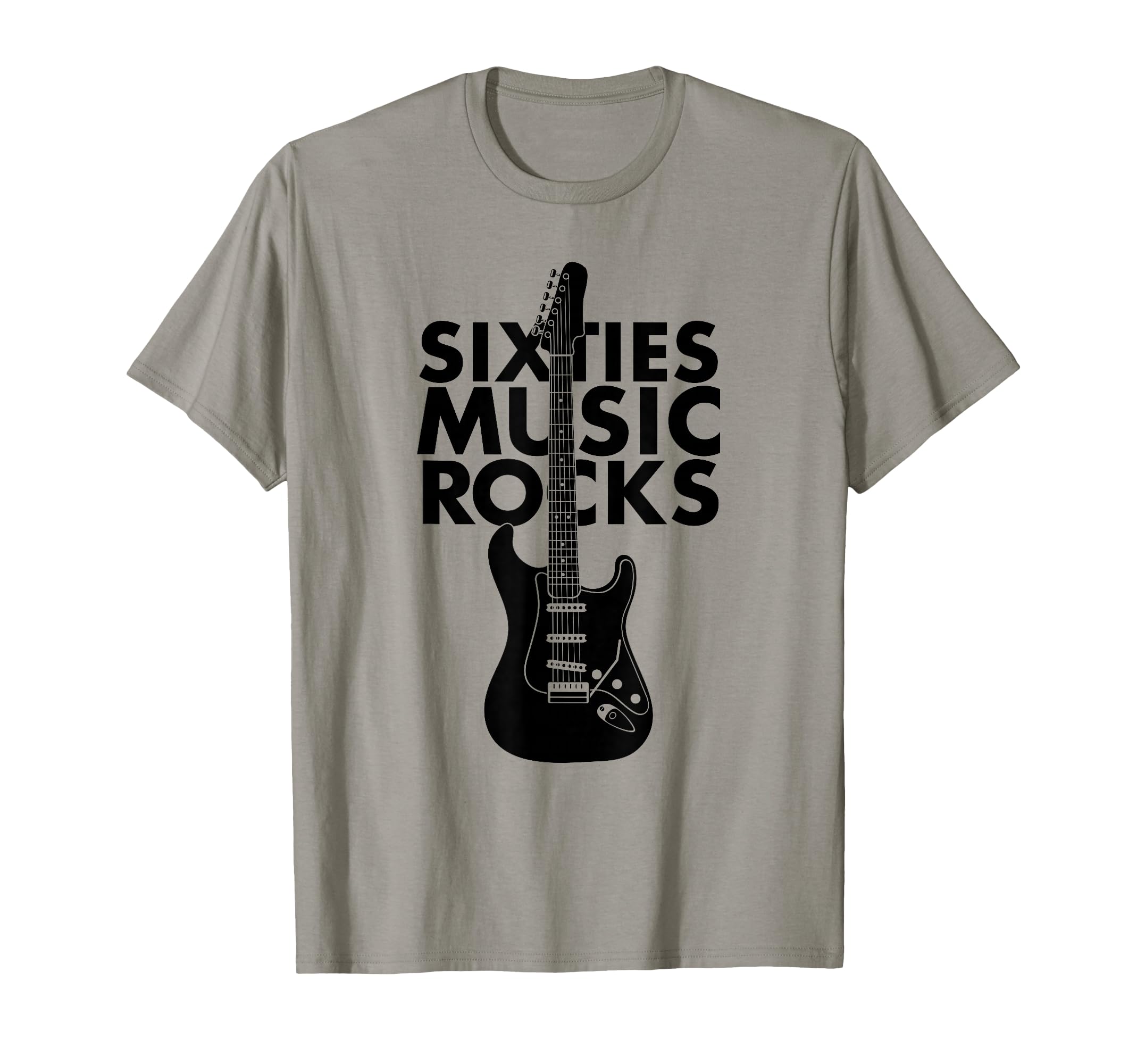 Sixties 60S Music Rocks Guitar T-Shirt - Graphic Print for Adults - T-Shirt, Sweatshirt, Hoodie