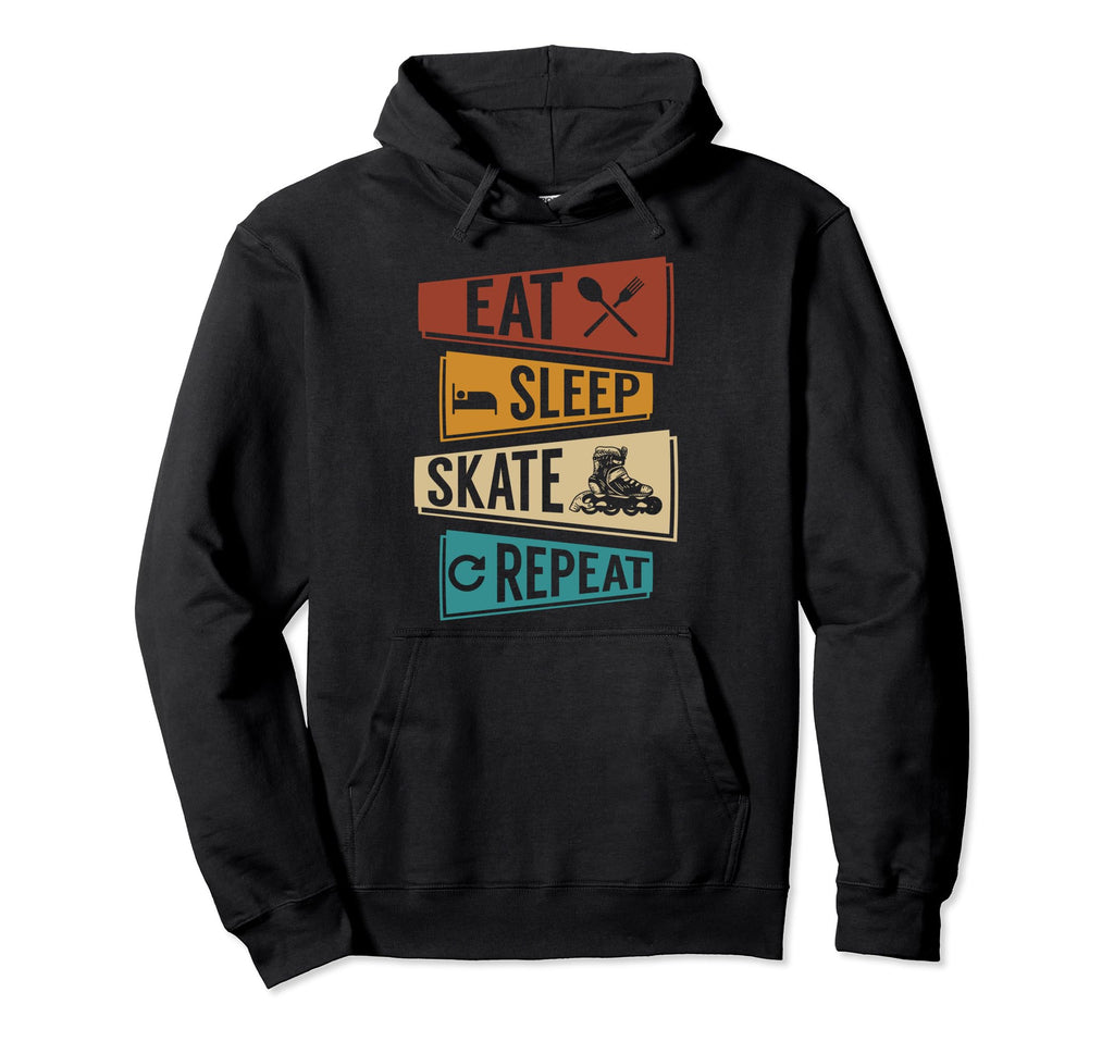 Eat Sleep Skate Repeat Funny Roller Hoodie - Aesthetic Graphic for Adults - T-Shirt, Sweatshirt, Hoodie