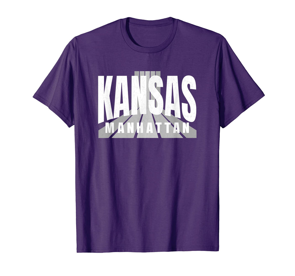 Manhattan Kansas Purple White Grey T-Shirt - Fun Novelty Design Men Women - T-Shirt, Sweatshirt, Hoodie