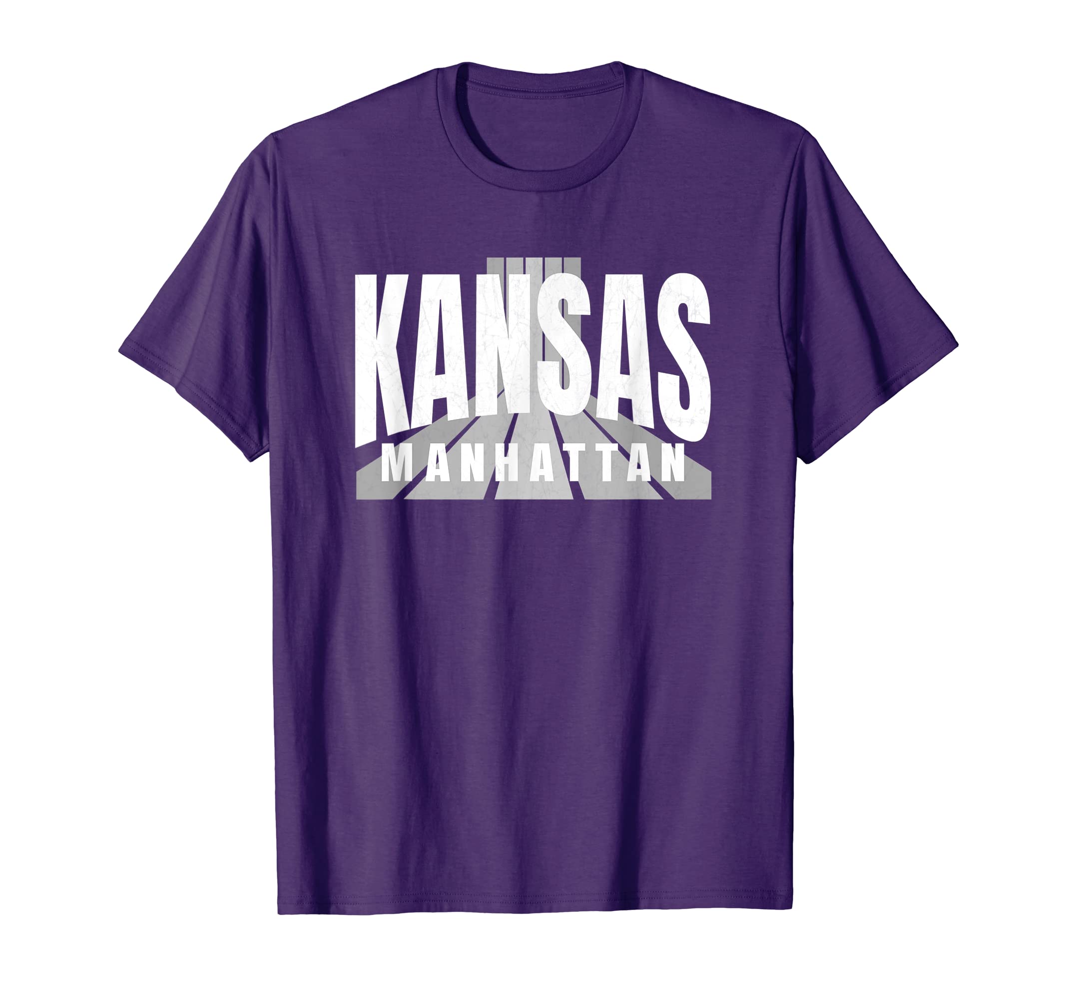 Manhattan Kansas Purple White Grey T-Shirt - Fun Novelty Design Men Women - T-Shirt, Sweatshirt, Hoodie