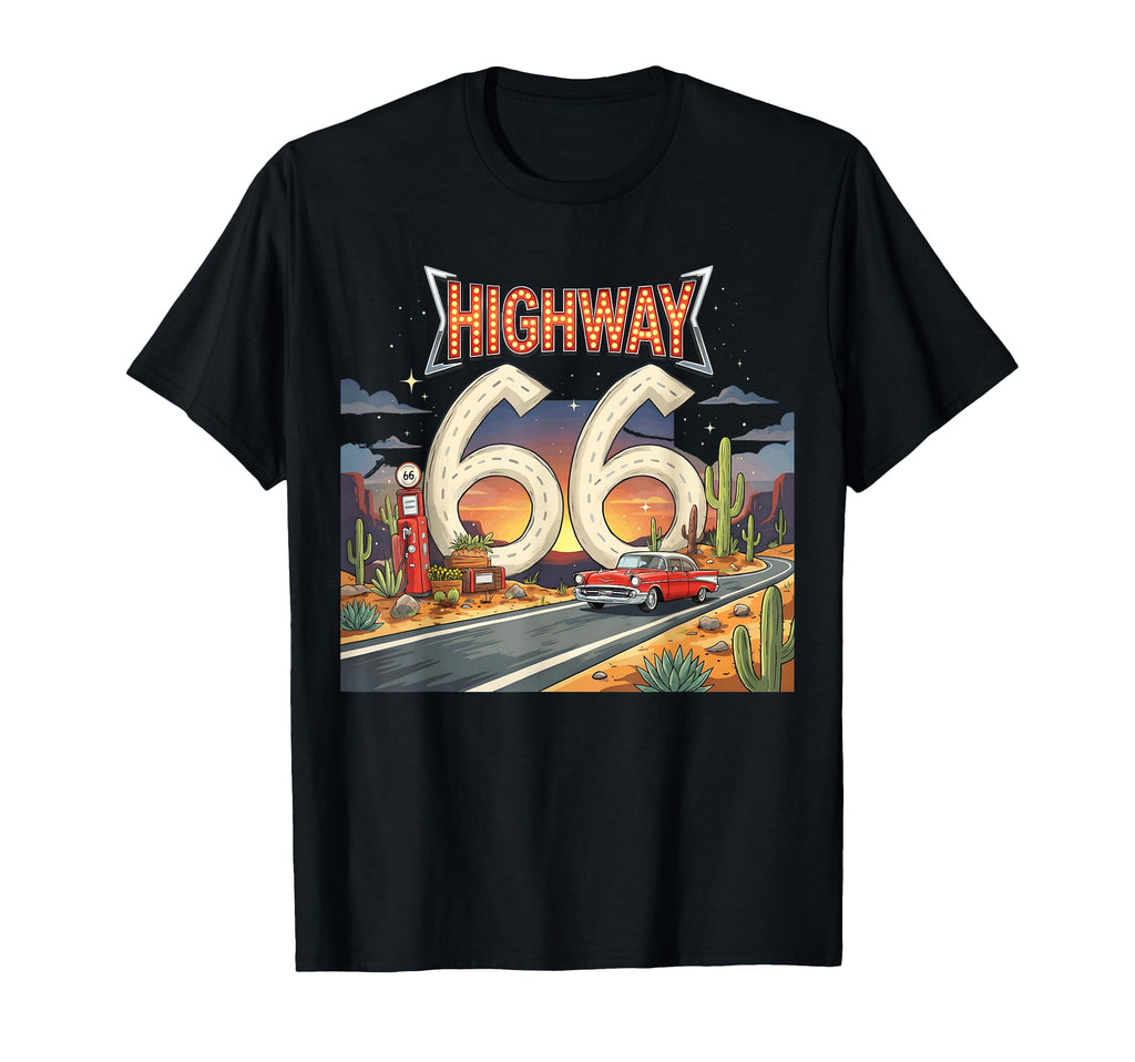 Highway 66 Car Lover 100 T-Shirt - Casual Everyday Wear for Adults - T-Shirt, Sweatshirt, Hoodie