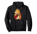 Capybara Rock Star Electric Guitar Music Hoodie - Trendy Graphic Unisex - T-Shirt, Sweatshirt, Hoodie