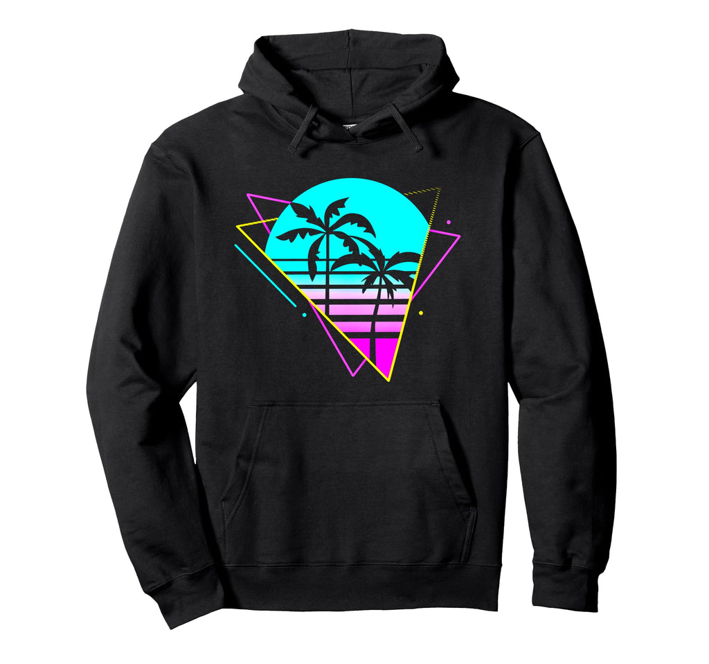Vaporwave Aesthetic Palm Paradise Palm Tree Hoodie - Unique Graphic Unisex - T-Shirt, Sweatshirt, Hoodie
