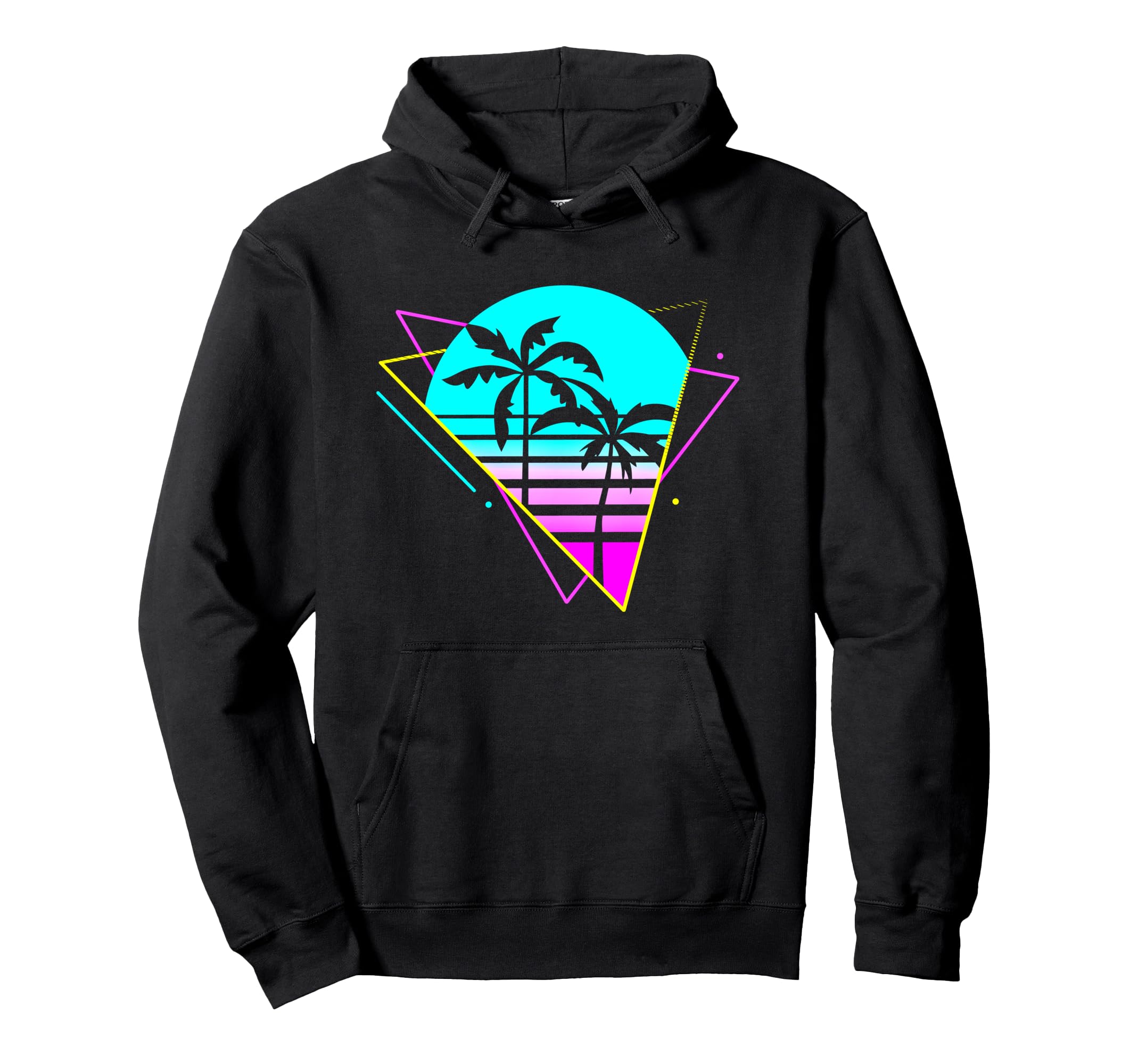 Vaporwave Aesthetic Palm Paradise Palm Tree Hoodie - Unique Graphic Unisex - T-Shirt, Sweatshirt, Hoodie