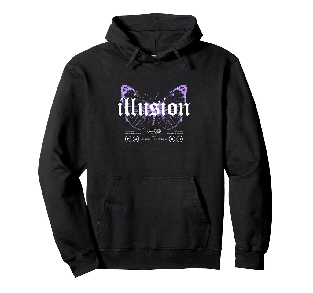 Butterfly Illusion Y2K Grunge Hoodie - Custom Art Print for Adults - T-Shirt, Sweatshirt, Hoodie